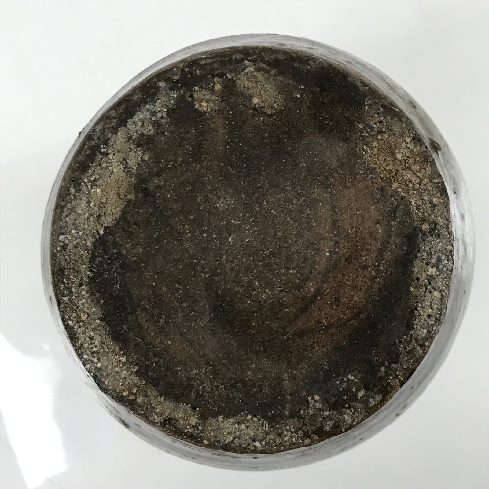 Antique C1900 Japanese Ceramic Sake Bottle Kayoi-Tokkuri White Kanji Brown TS677