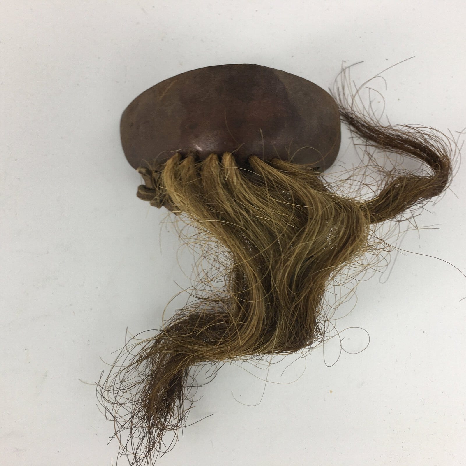 Antique C1900 Japanese Metal Face Mask Old Man Okina Omen Decoration OM27