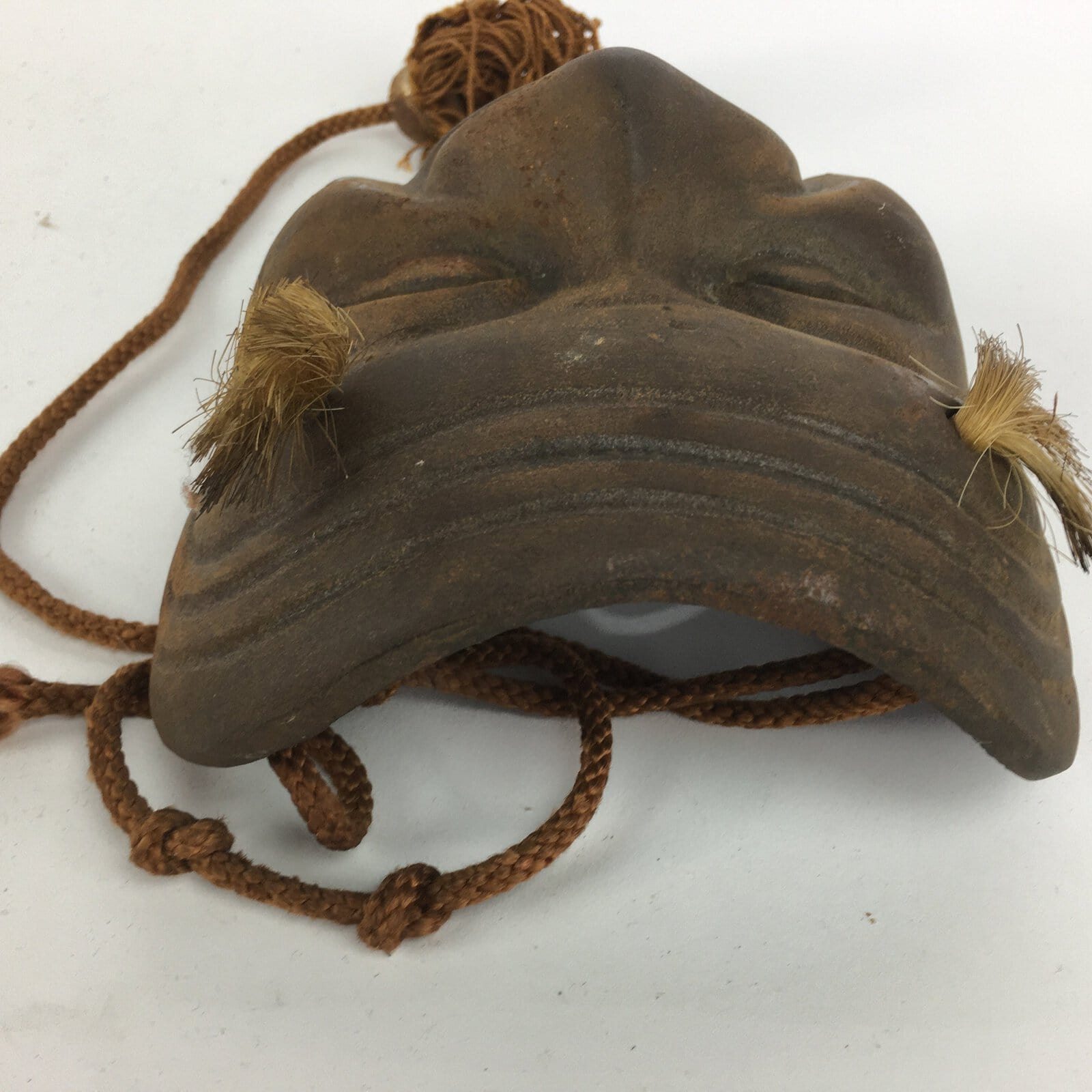 Antique C1900 Japanese Metal Face Mask Old Man Okina Omen Decoration OM27