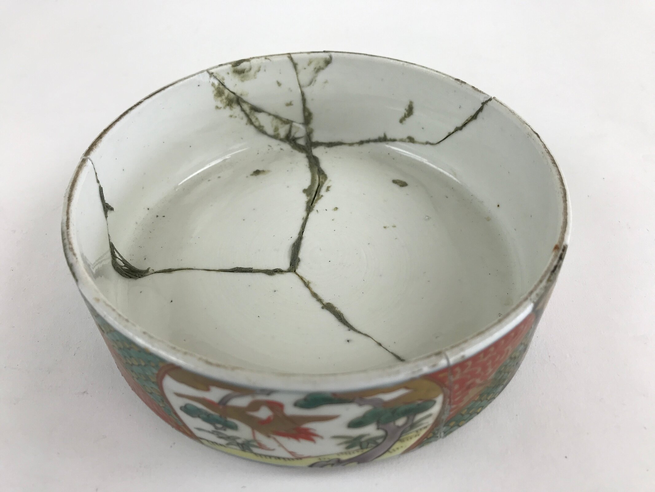 Antique C1900 Japanese Porcelain Lidded 4-tiered Bento Box Jubako Crane PY295