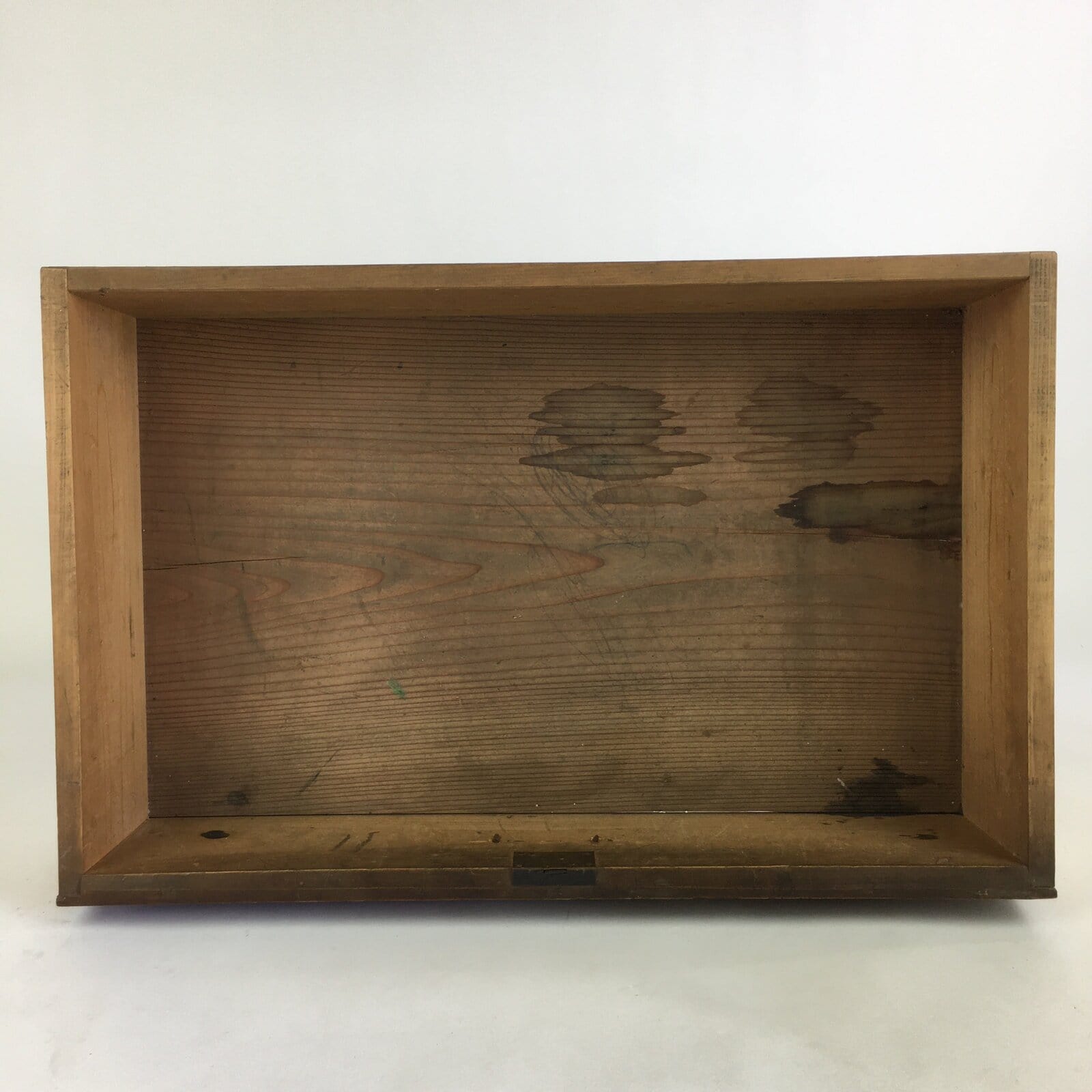 Antique C1900 Japanese Wooden Low Desk 1 Drawer Brown Iron Handle T309