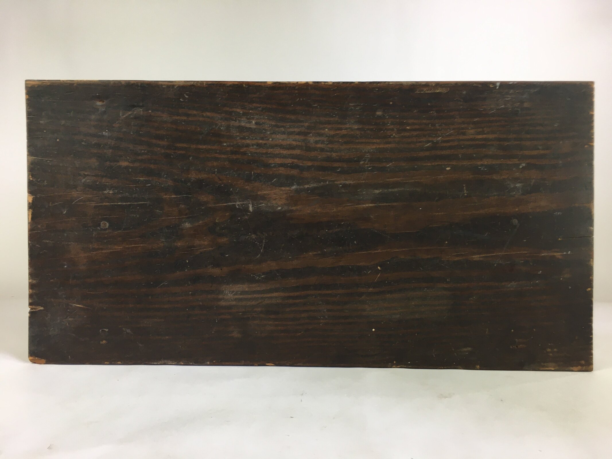 Antique C1900 Japanese Wooden Low Desk 1 Drawer Brown Iron Handle T309