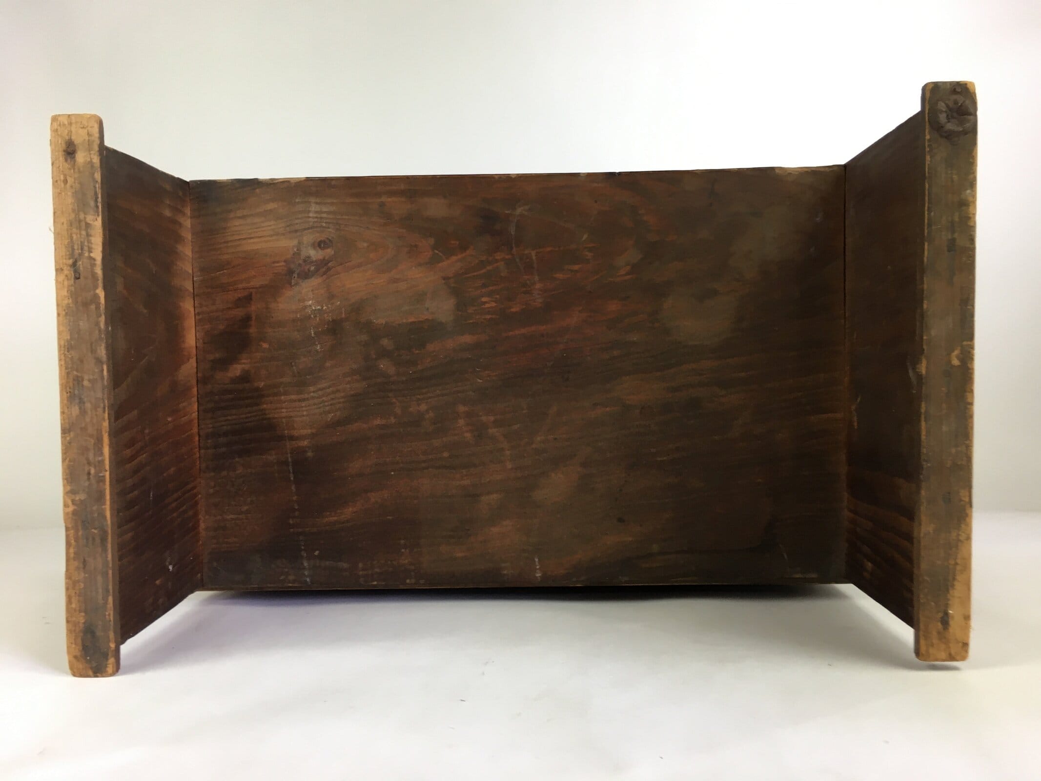 Antique C1900 Japanese Wooden Low Desk 1 Drawer Brown Iron Handle T309