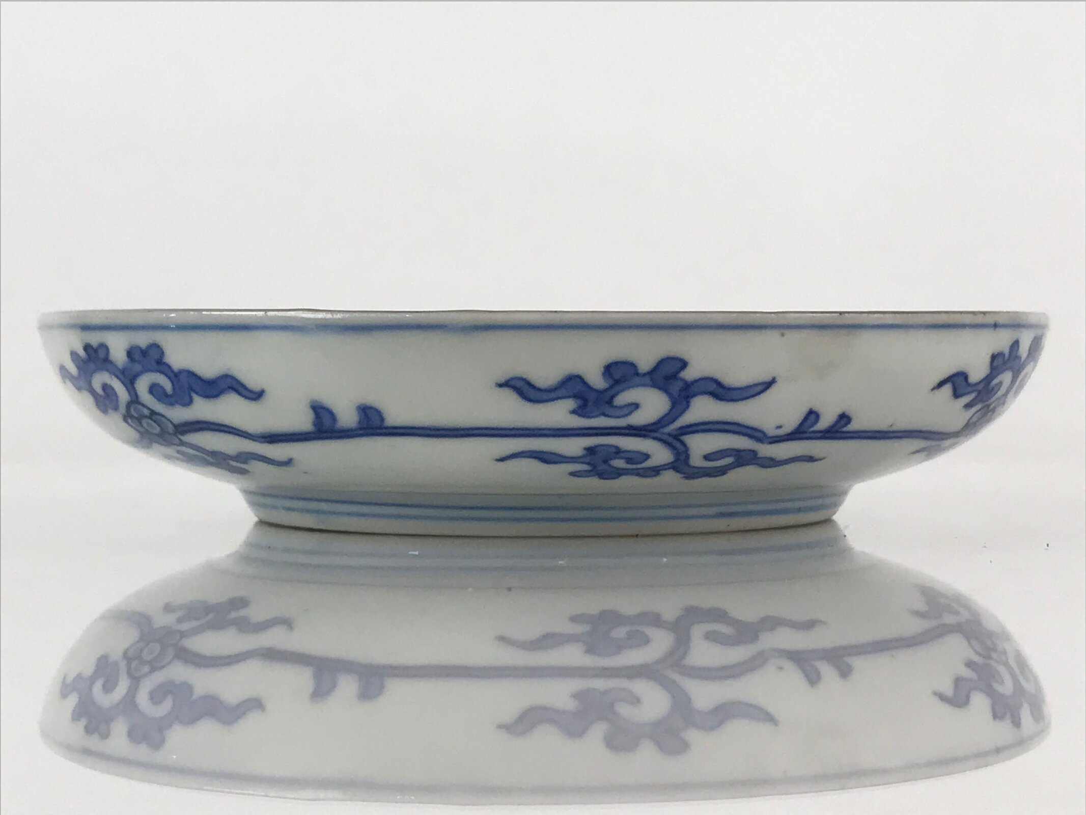 Antique Japanese Arita Ware Porcelain Small Plate Blue Sometsuke Poetry PY166