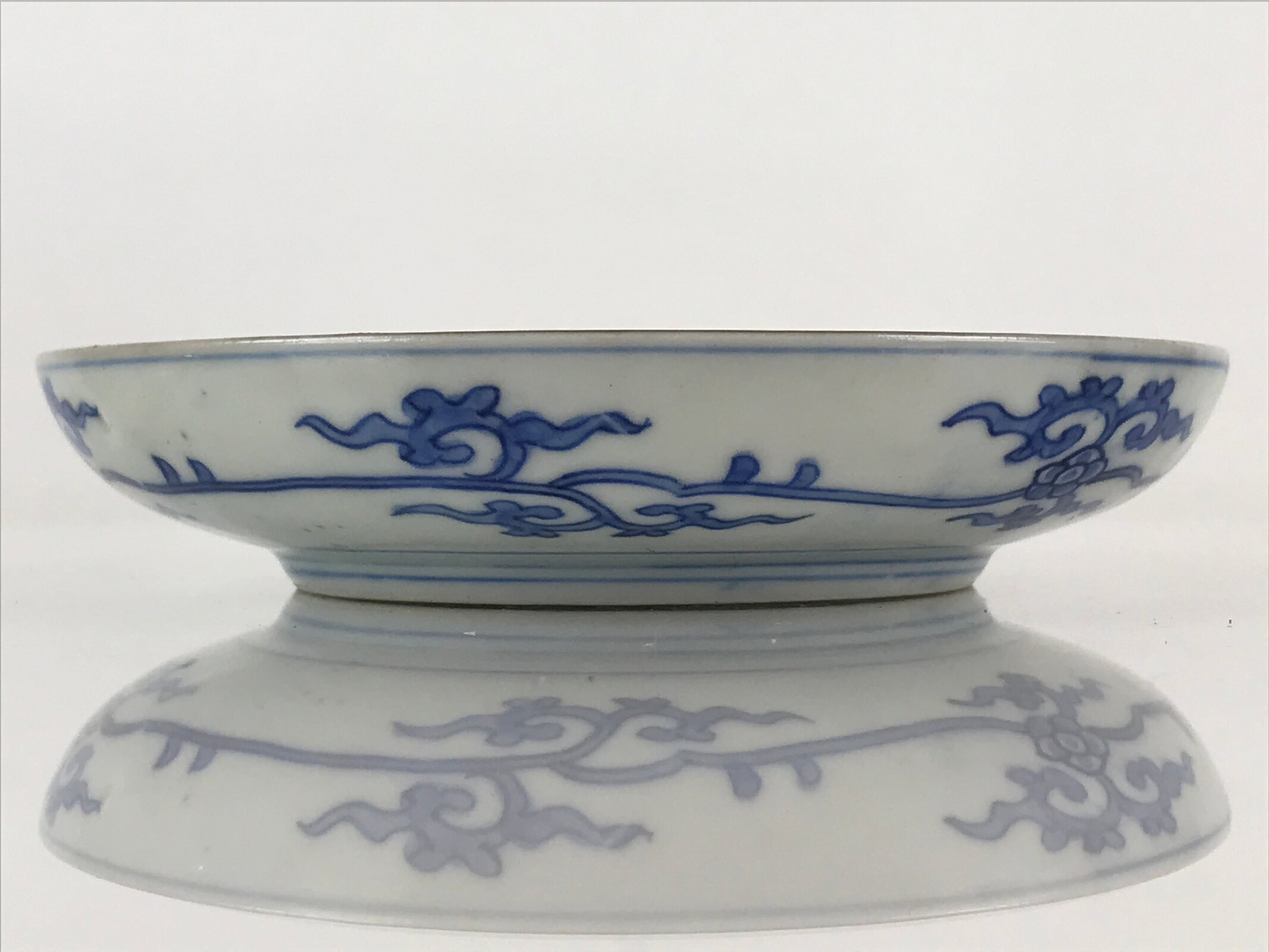 Antique Japanese Arita Ware Porcelain Small Plate Blue Sometsuke Poetry PY166