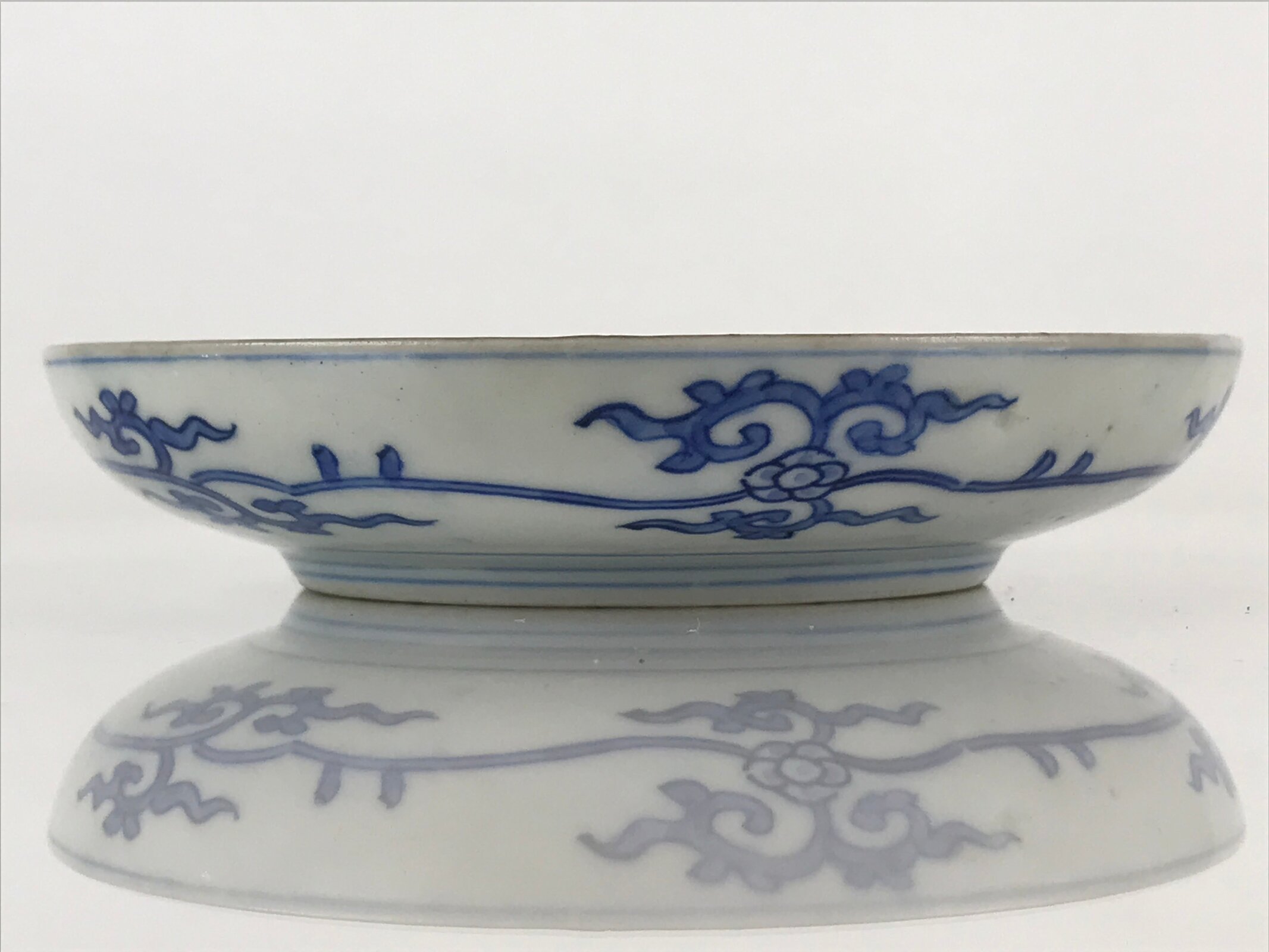 Antique Japanese Arita Ware Porcelain Small Plate Blue Sometsuke Poetry PY166