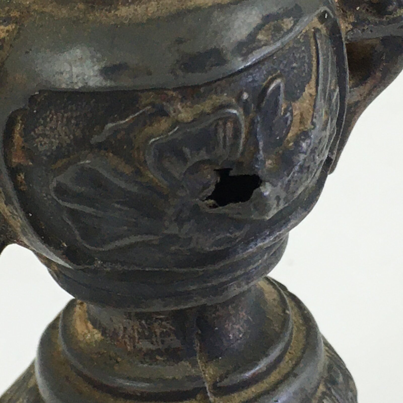 Antique Japanese Buddhist Altar Fitting Bronze Candle Stand Shokudai BU686