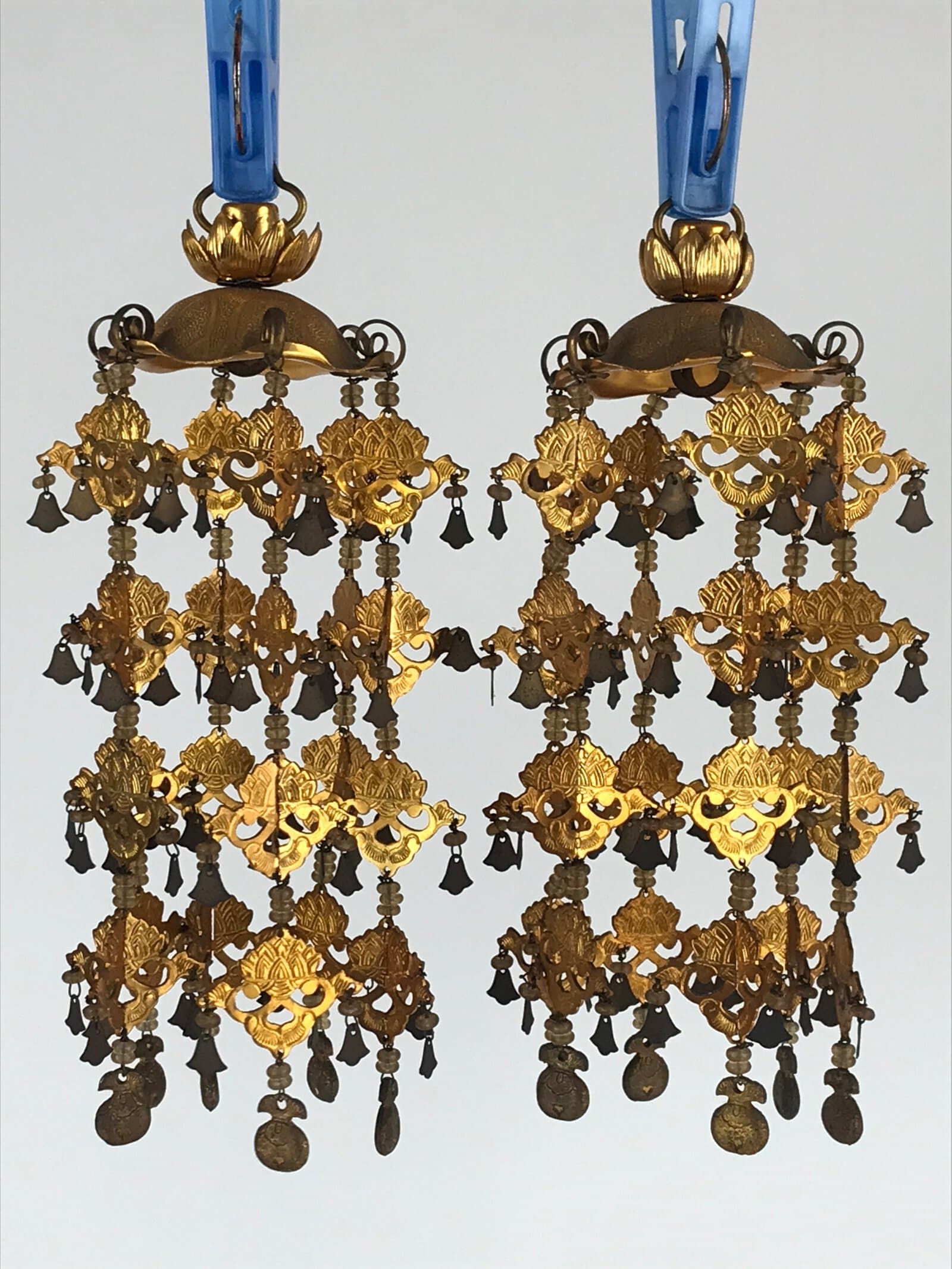 Antique Japanese Buddhist Altar Fitting Hanging Lantern Yoraku Butsugu BU853