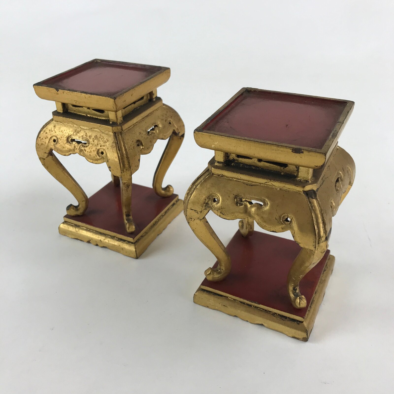 Antique Japanese Buddhist Altar Fitting Offering Stand Butsugu Set Gold BU991