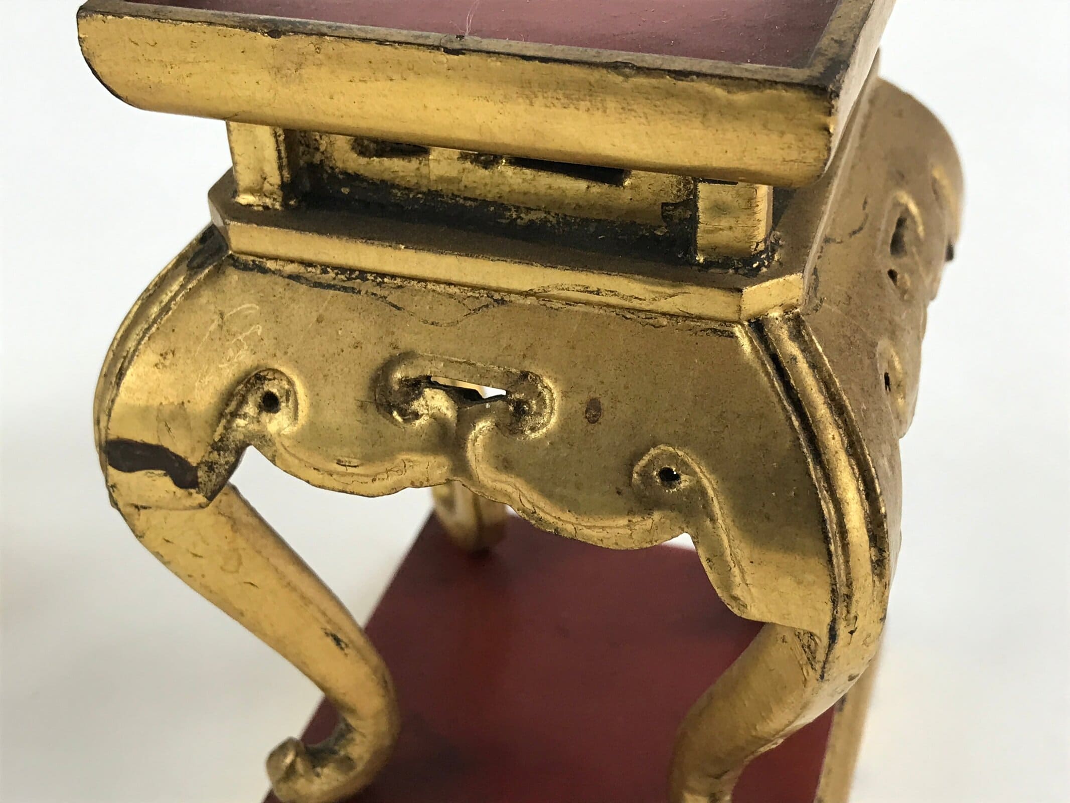 Antique Japanese Buddhist Altar Fitting Offering Stand Butsugu Set Gold BU991