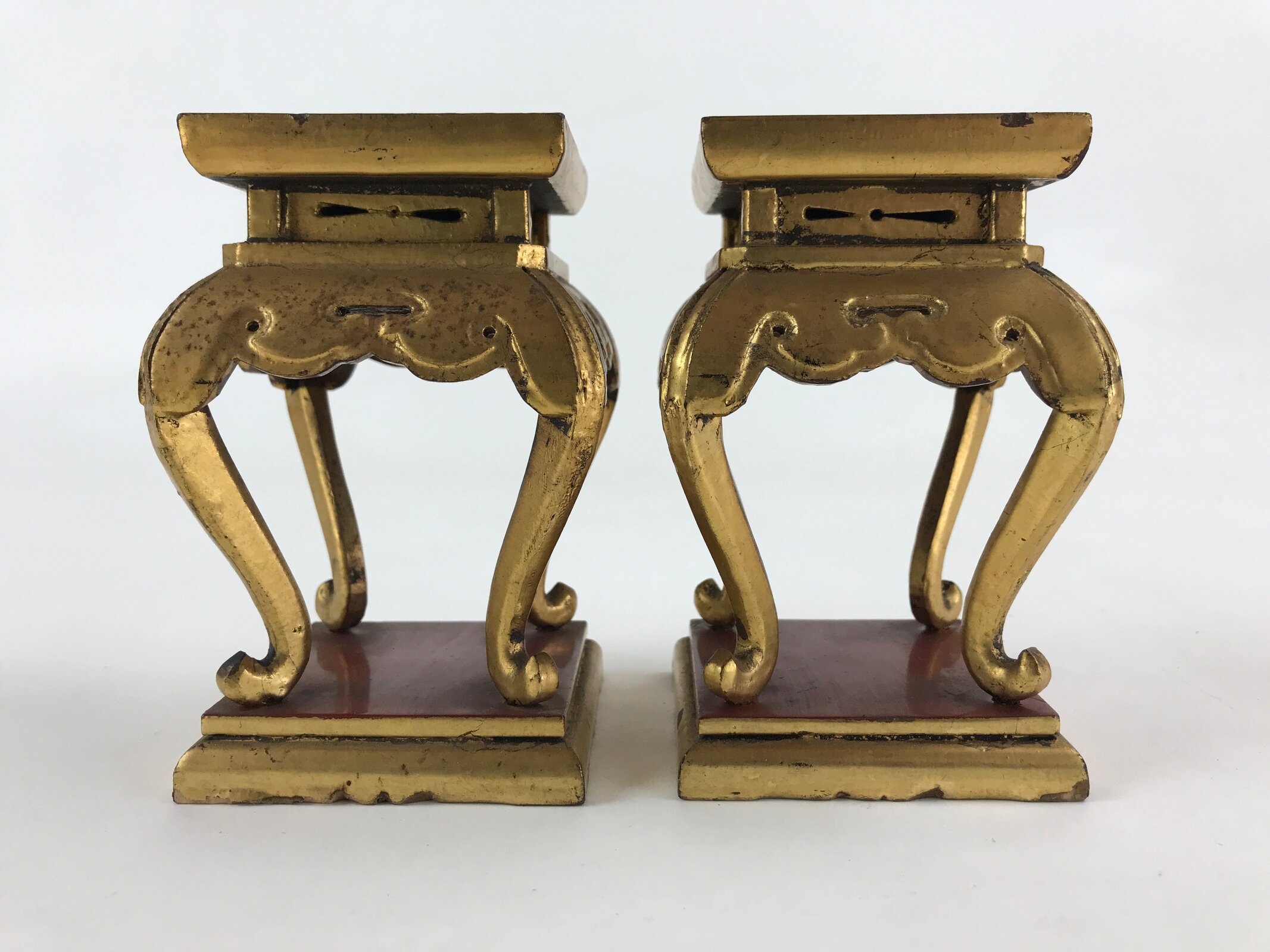 Antique Japanese Buddhist Altar Fitting Offering Stand Butsugu Set Gold BU991