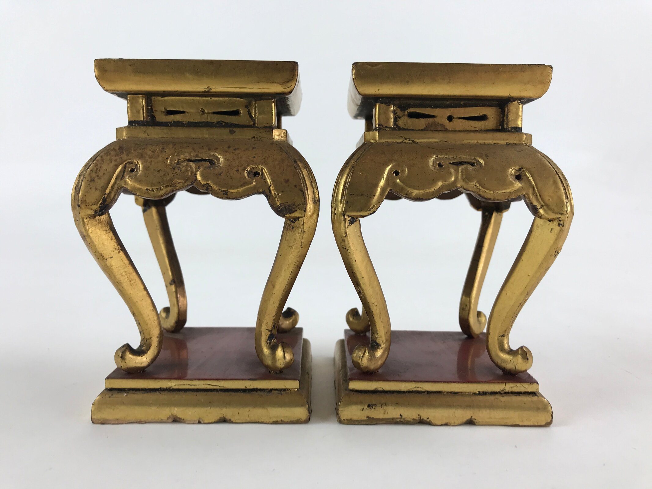 Antique Japanese Buddhist Altar Fitting Offering Stand Butsugu Set Gold BU991