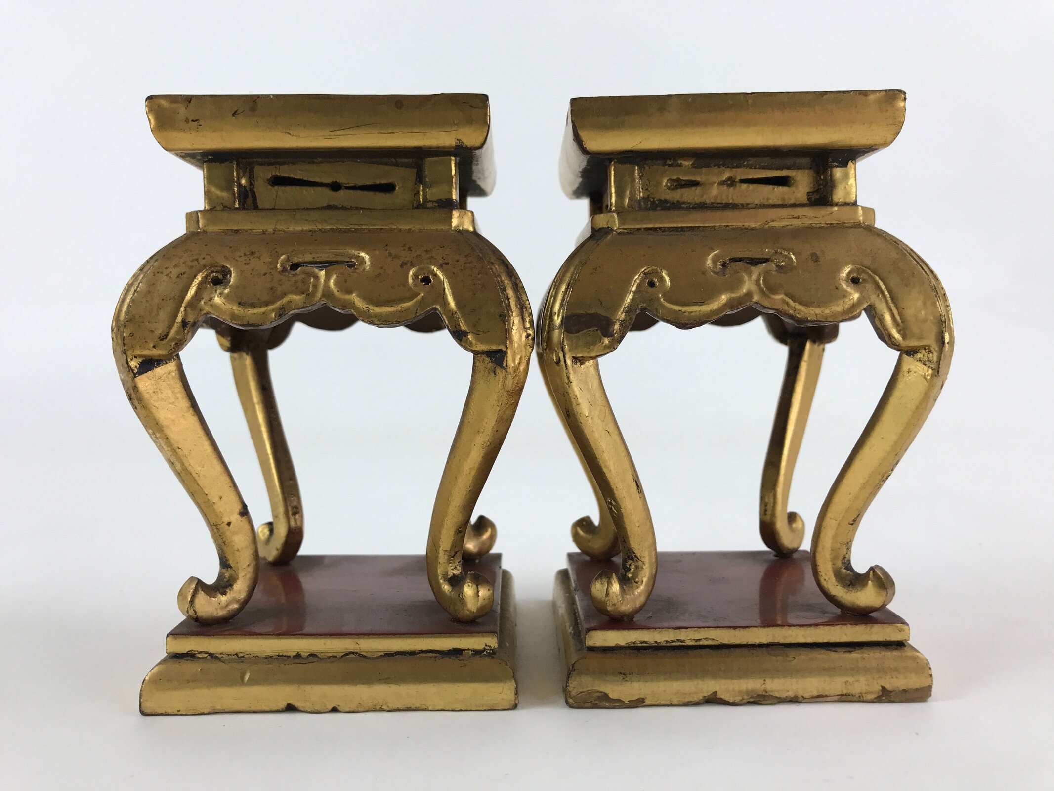 Antique Japanese Buddhist Altar Fitting Offering Stand Butsugu Set Gold BU991