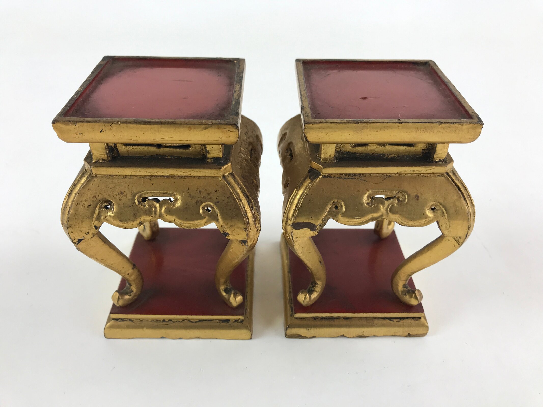 Antique Japanese Buddhist Altar Fitting Offering Stand Butsugu Set Gold BU991