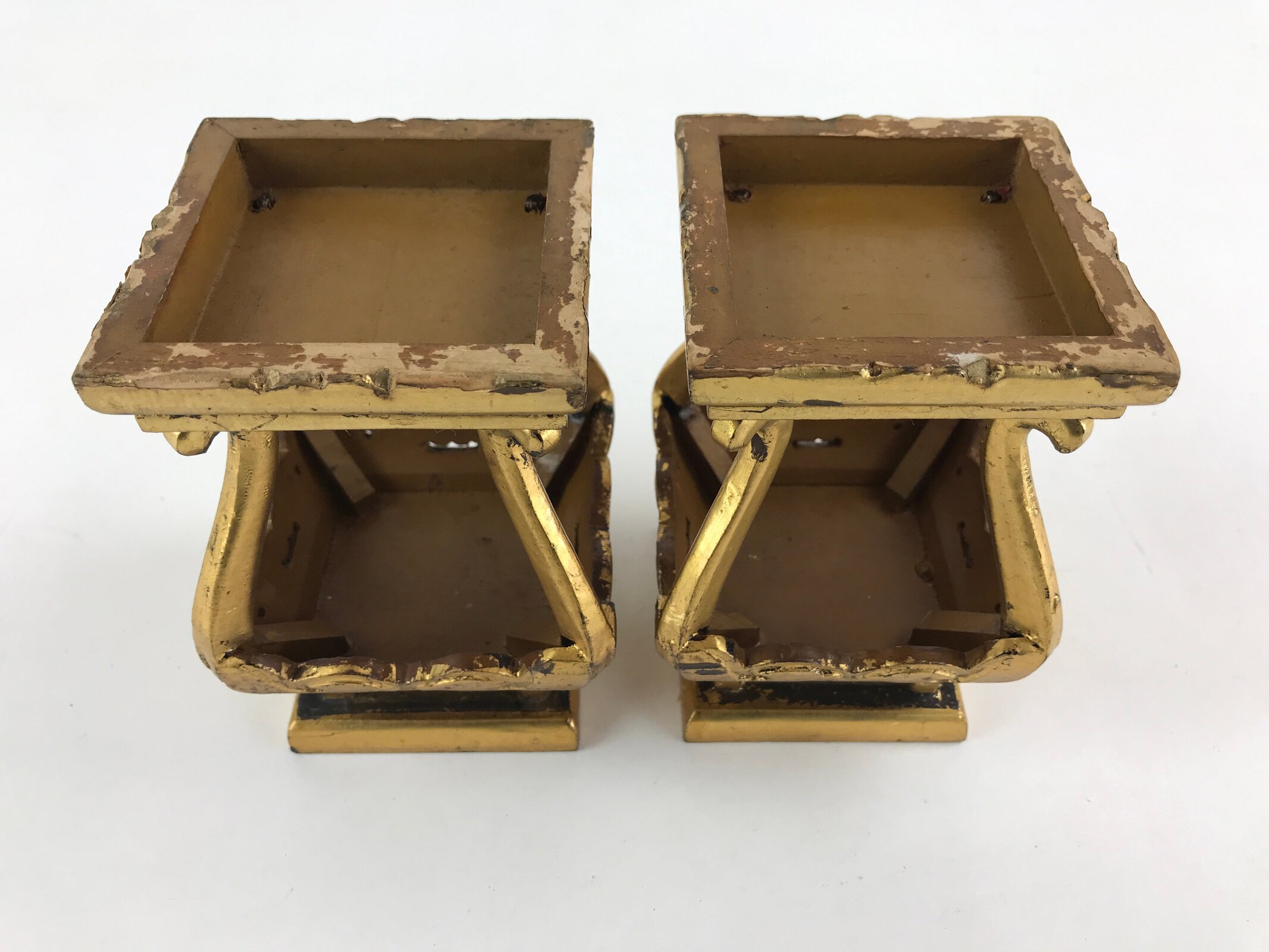 Antique Japanese Buddhist Altar Fitting Offering Stand Butsugu Set Gold BU991