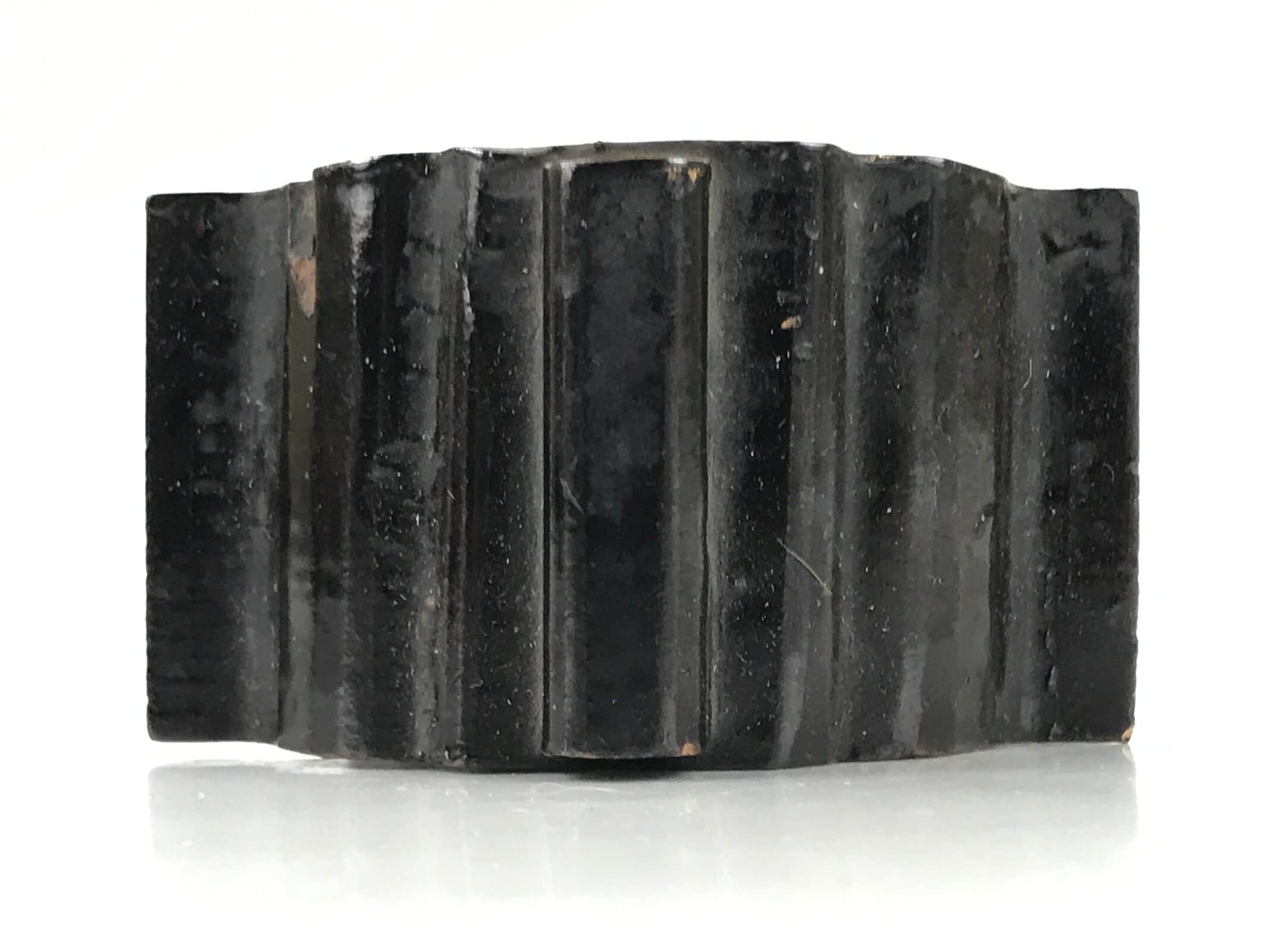 Antique Japanese Buddhist Altar Mortuary Tablet Lacquer Wood Black Gold BA526