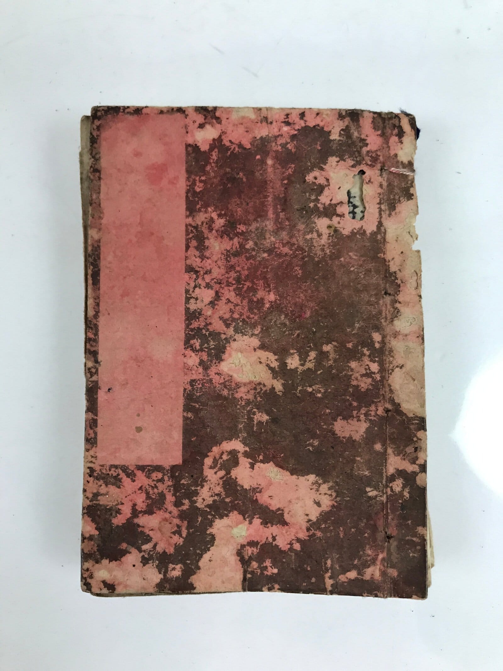 Antique Japanese Buddhist Sutra Book C1880 Meiji Red Paper BA480
