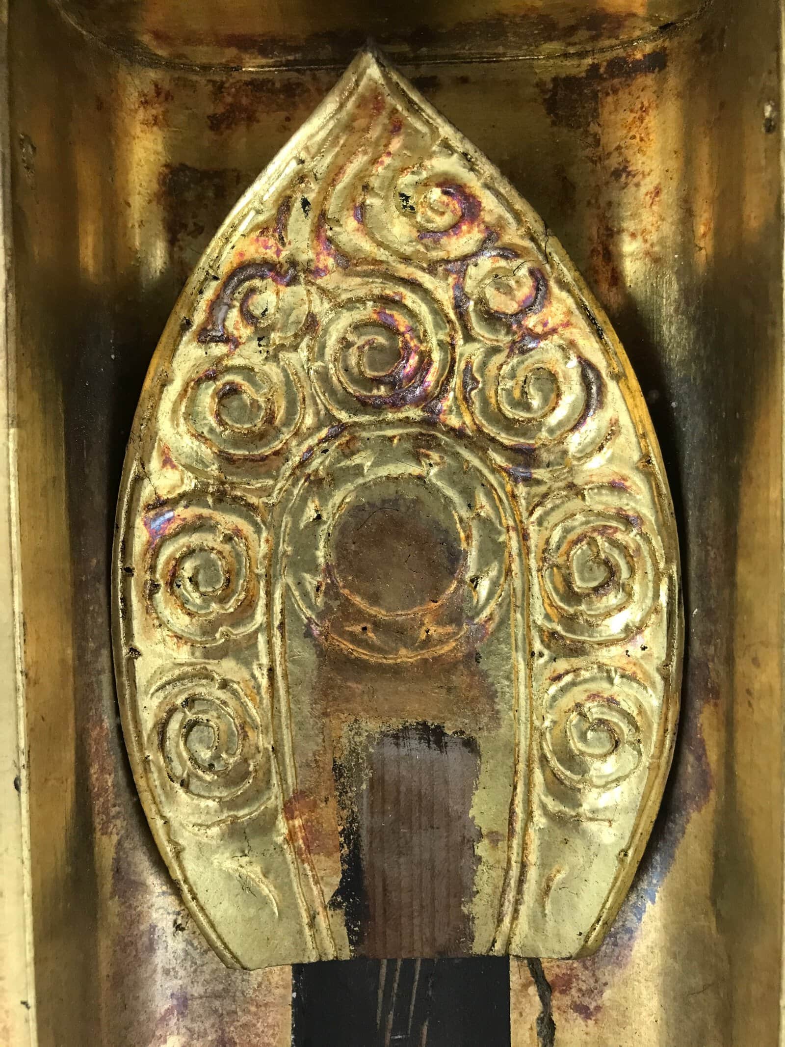 Antique Japanese Buddhist Wood Zushi Shrine Reliquary Box Black Gold BA310