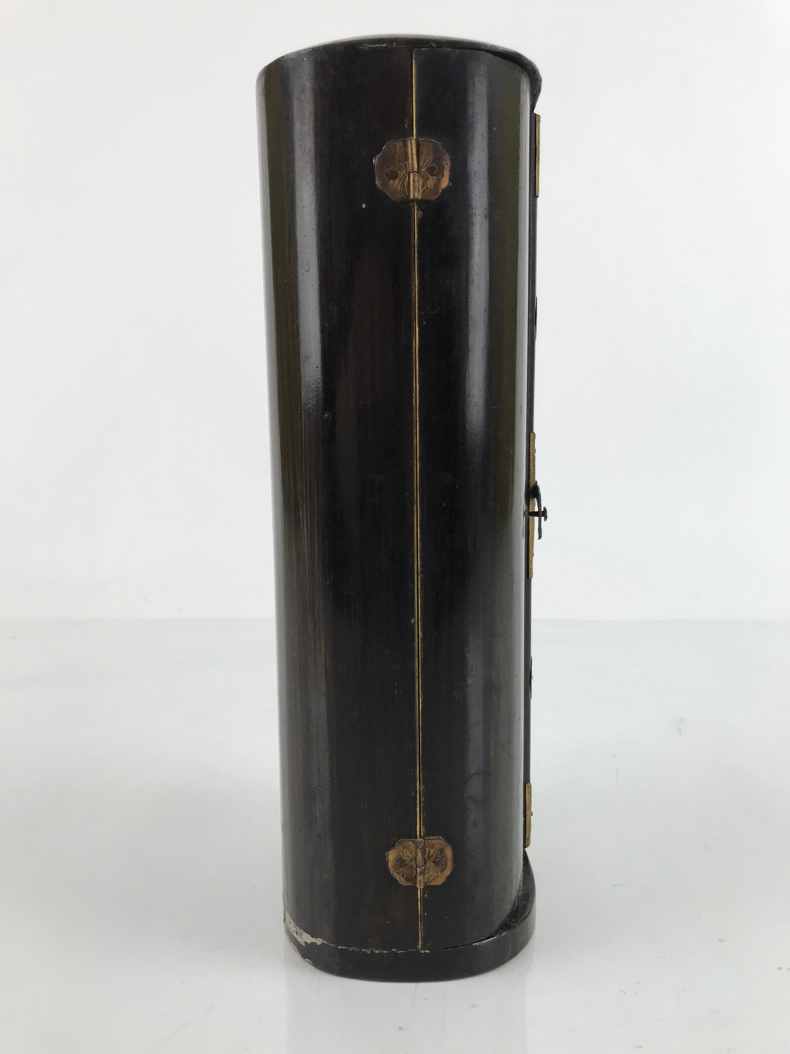 Antique Japanese Buddhist Wood Zushi Shrine Reliquary Box Black Gold BA310