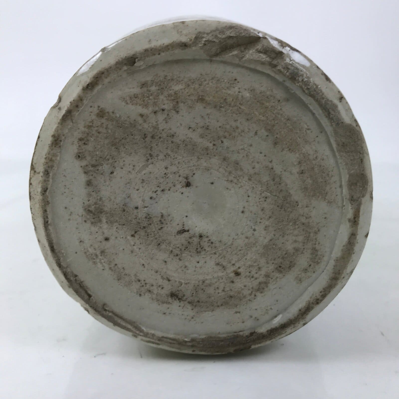 Antique Japanese Ceramic Sake Bottle Kayoi-Tokkuri Gray Black Kanji TS811