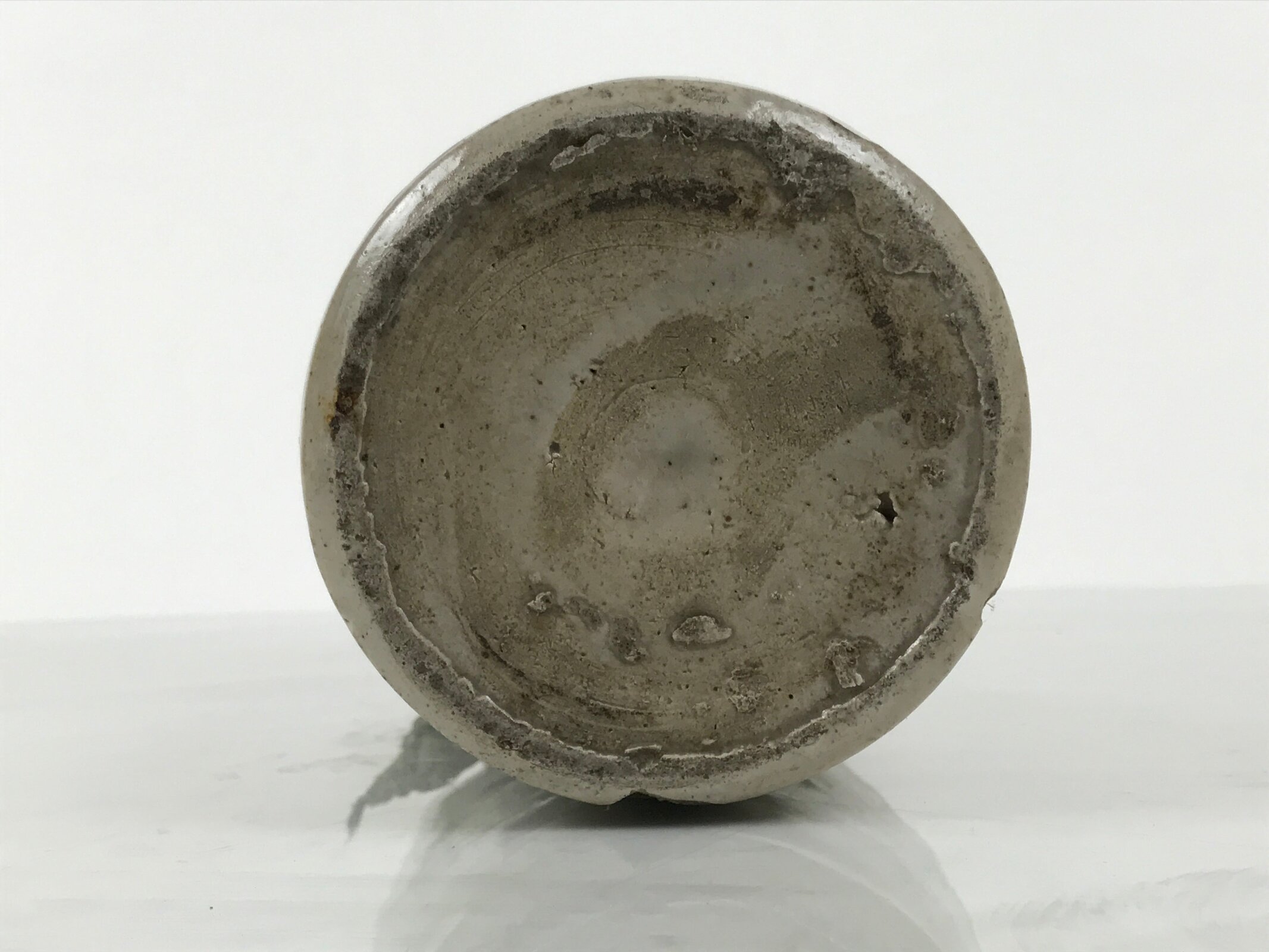 Antique Japanese Ceramic Sake Bottle Kayoi-Tokkuri Gray Brown Kanji TS884