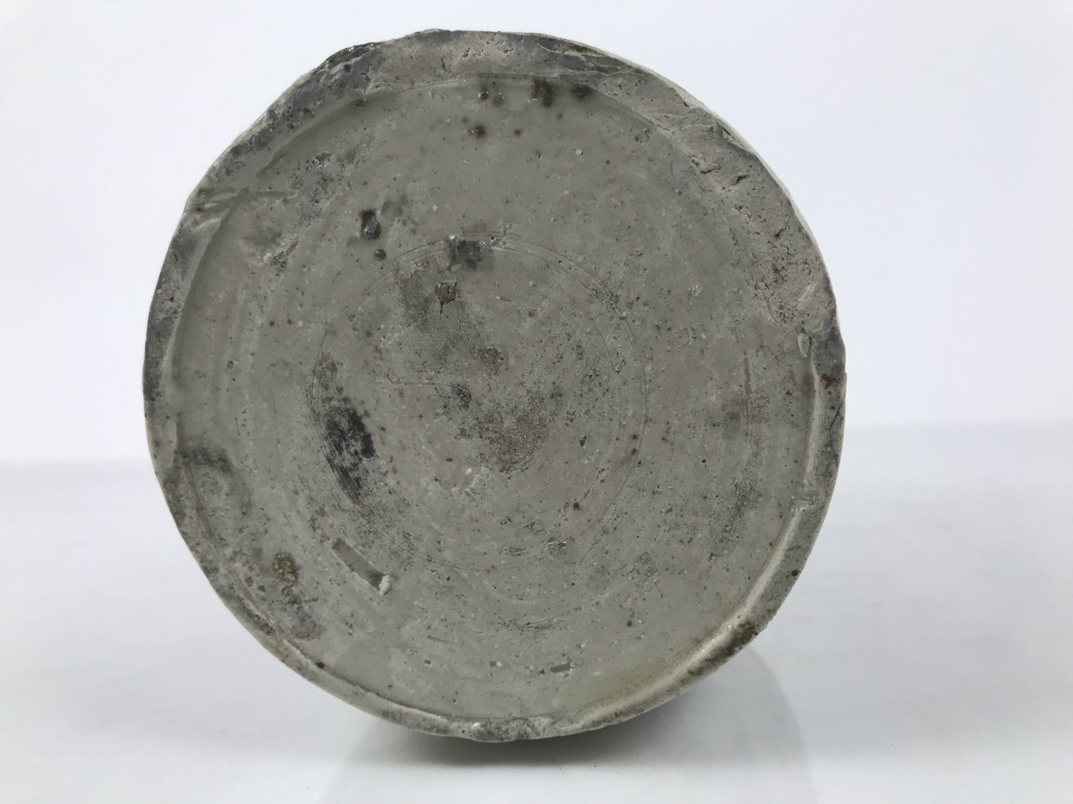 Antique Japanese Ceramic Sake Bottle Kayoi-Tokkuri Gray Brown Kanji TS914