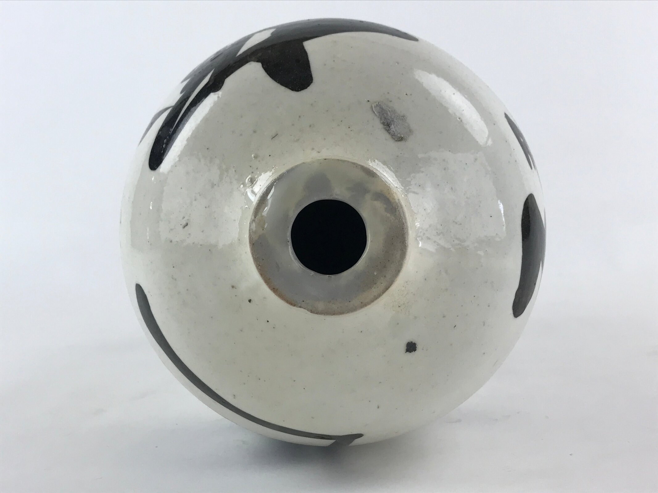 Antique Japanese Ceramic Sake Bottle Kayoi-Tokkuri Hand-Written Kanji TS506