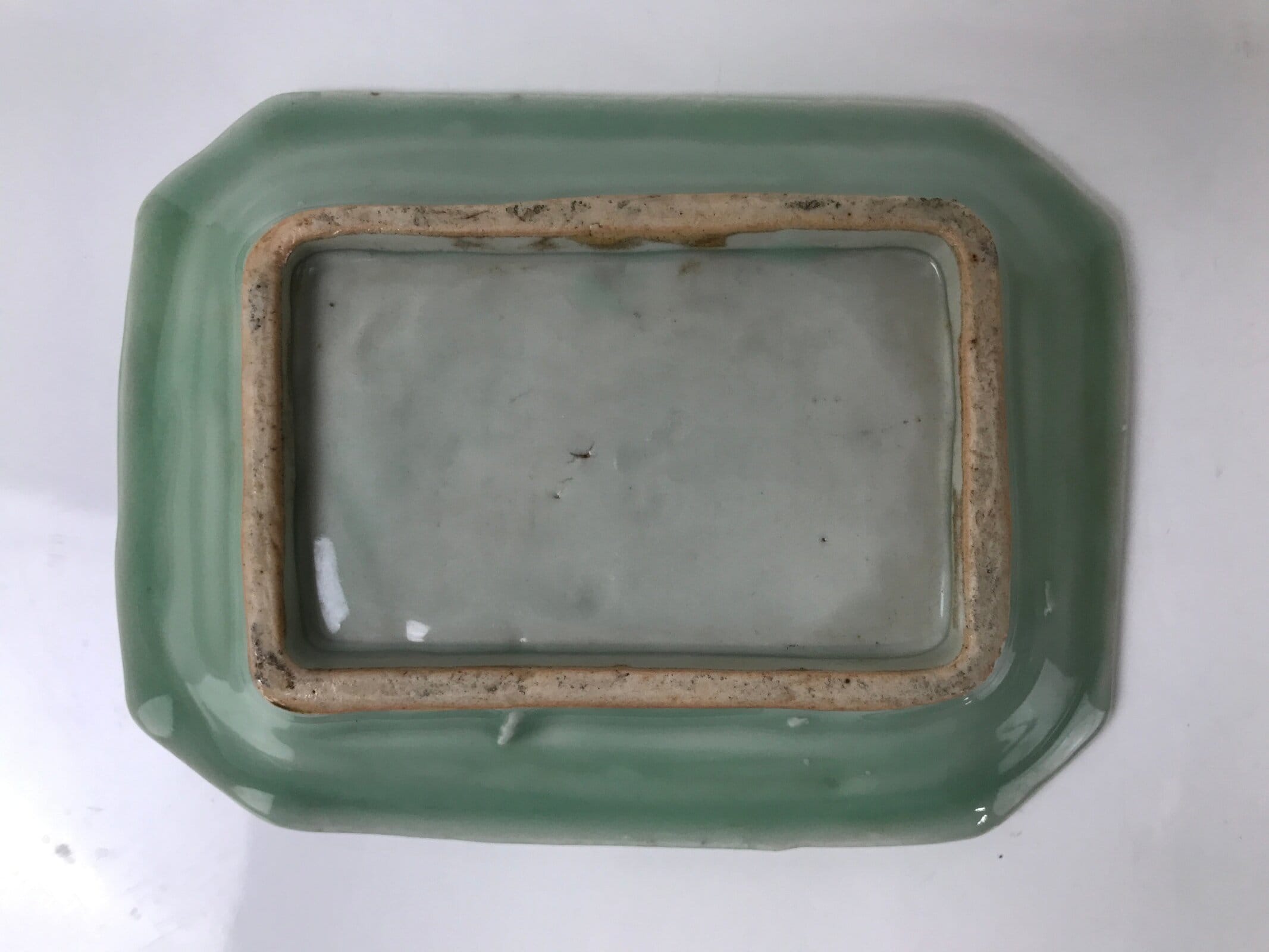 Antique Japanese Ceramic Small Plate Kozara Pottery Celadon Ho-Oh Green Y253