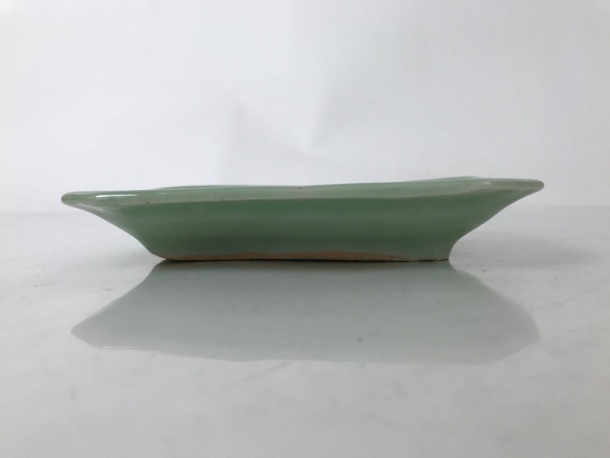 Antique Japanese Ceramic Small Plate Kozara Pottery Celadon Ho-Oh Green Y253