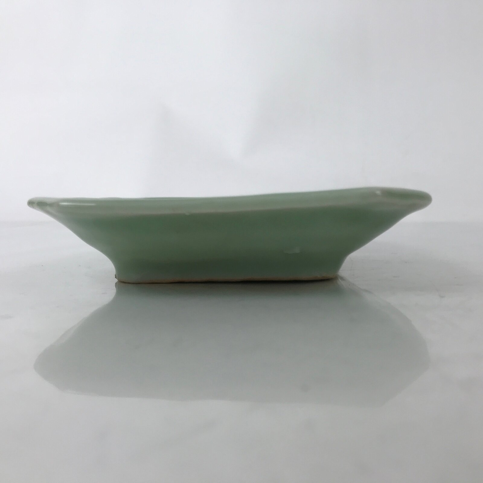 Antique Japanese Ceramic Small Plate Kozara Pottery Celadon Ho-Oh Green Y253