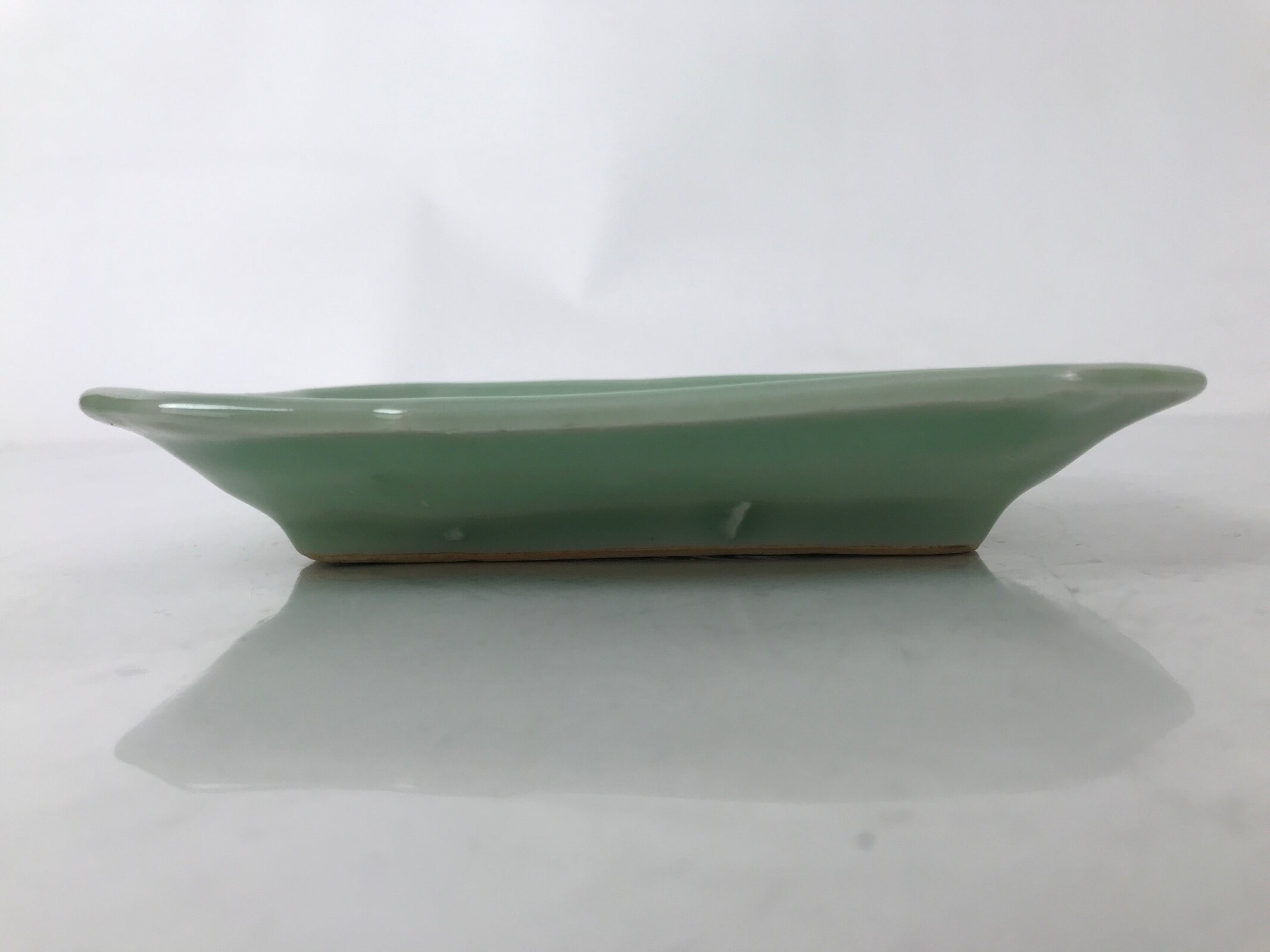 Antique Japanese Ceramic Small Plate Kozara Pottery Celadon Ho-Oh Green Y253