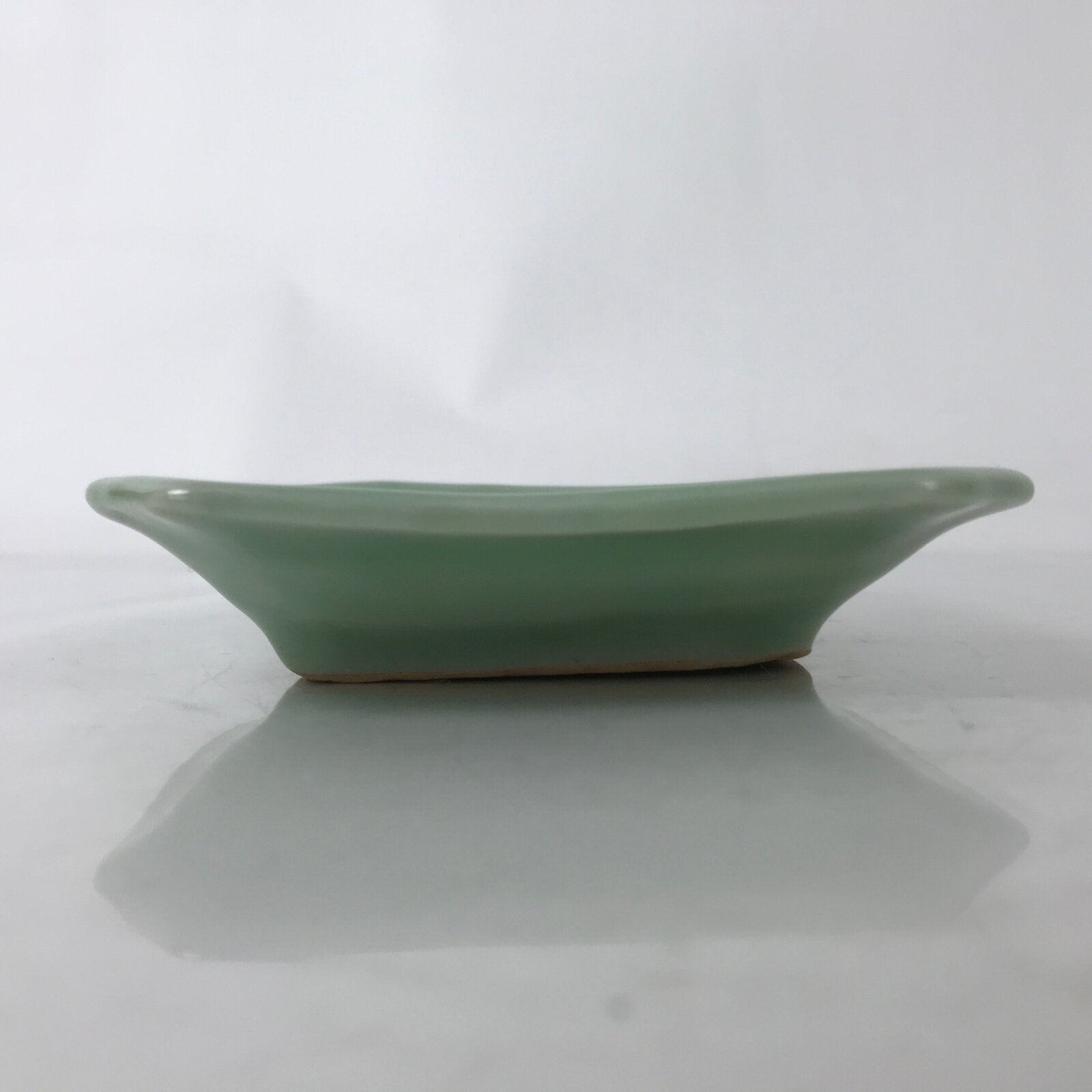 Antique Japanese Ceramic Small Plate Kozara Pottery Celadon Ho-Oh Green Y253