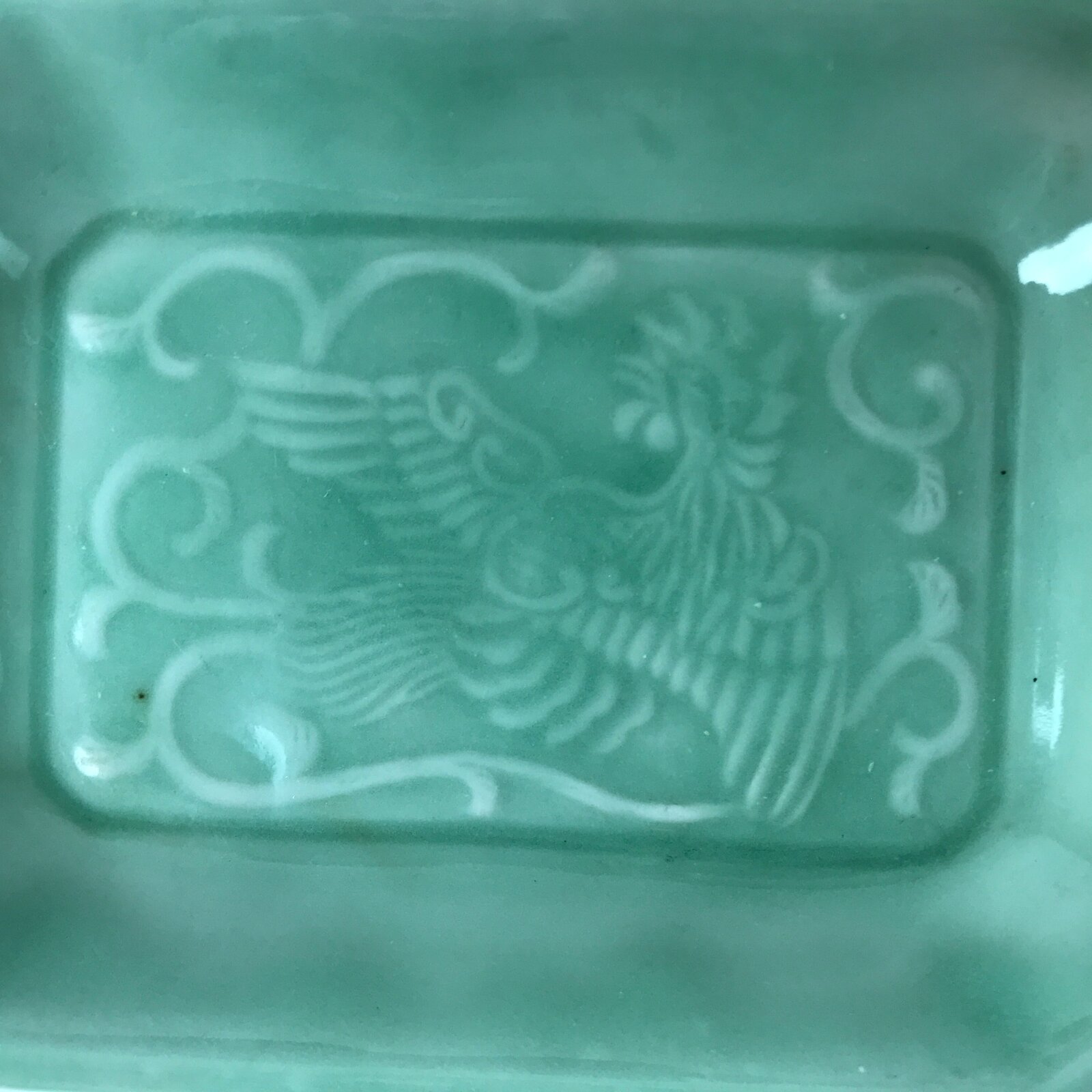 Antique Japanese Ceramic Small Plate Kozara Pottery Celadon Ho-Oh Green Y253