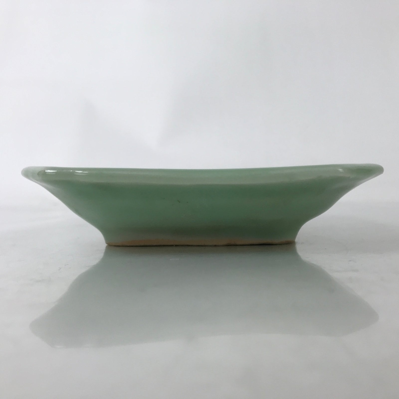 Antique Japanese Ceramic Small Plate Kozara Pottery Celadon Ho-Oh Green Y259