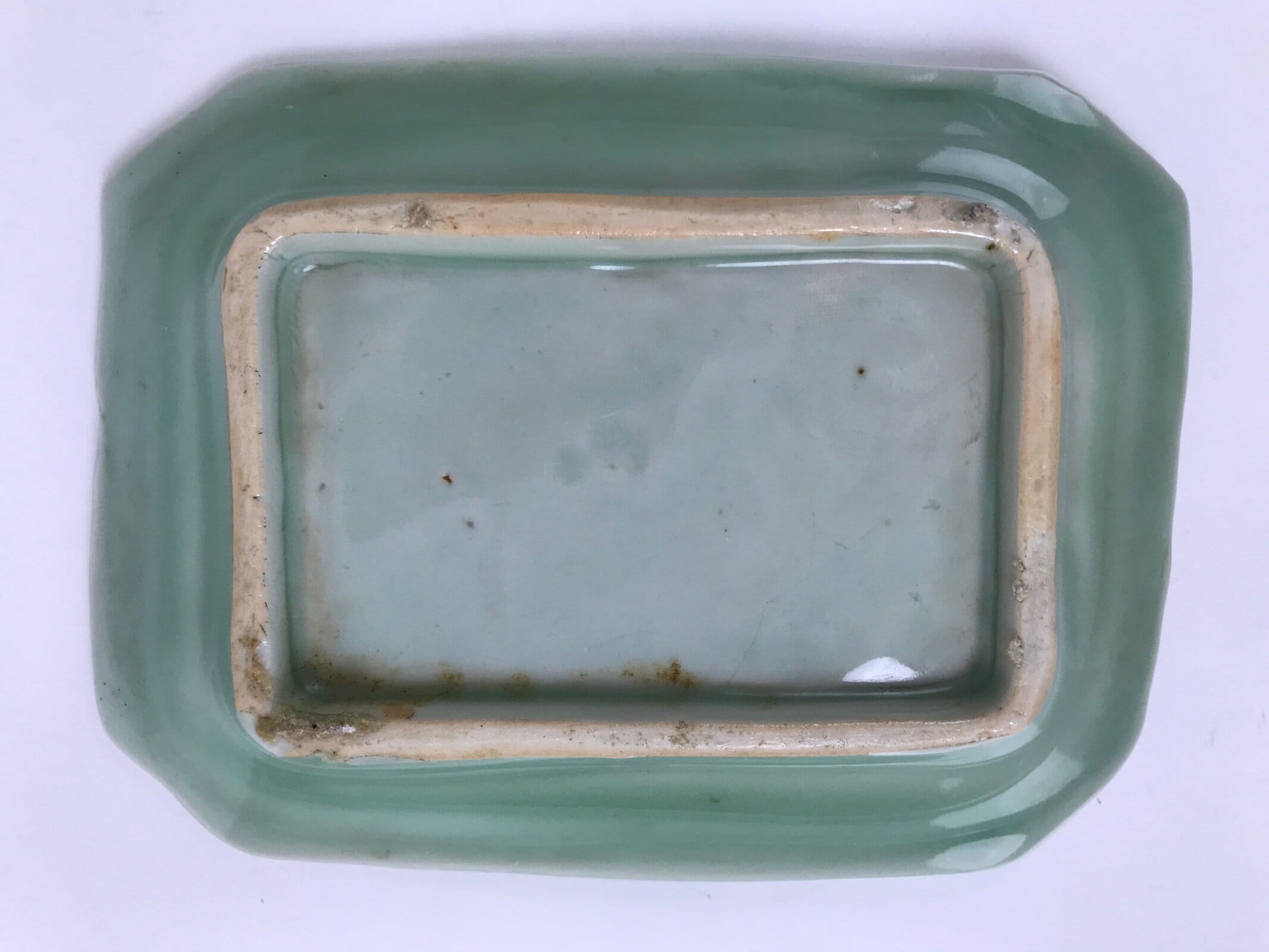 Antique Japanese Ceramic Small Plate Kozara Pottery Celadon Ho-Oh Green Y283