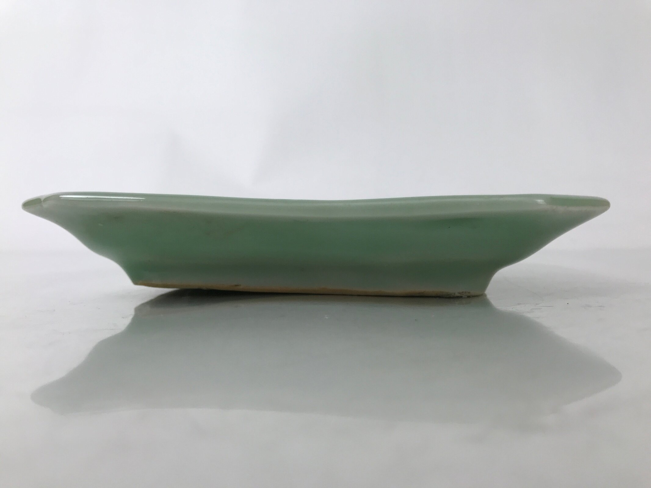 Antique Japanese Ceramic Small Plate Kozara Pottery Celadon Ho-Oh Green Y283