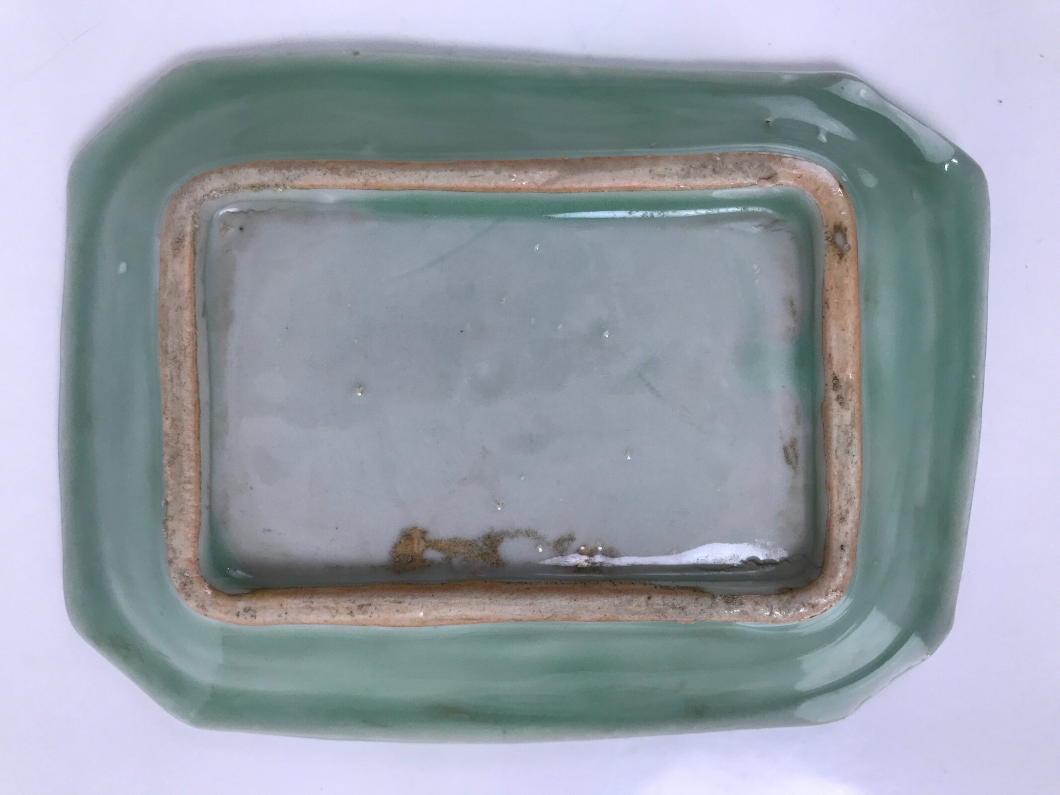 Antique Japanese Ceramic Small Plate Kozara Pottery Celadon Ho-Oh Green Y284