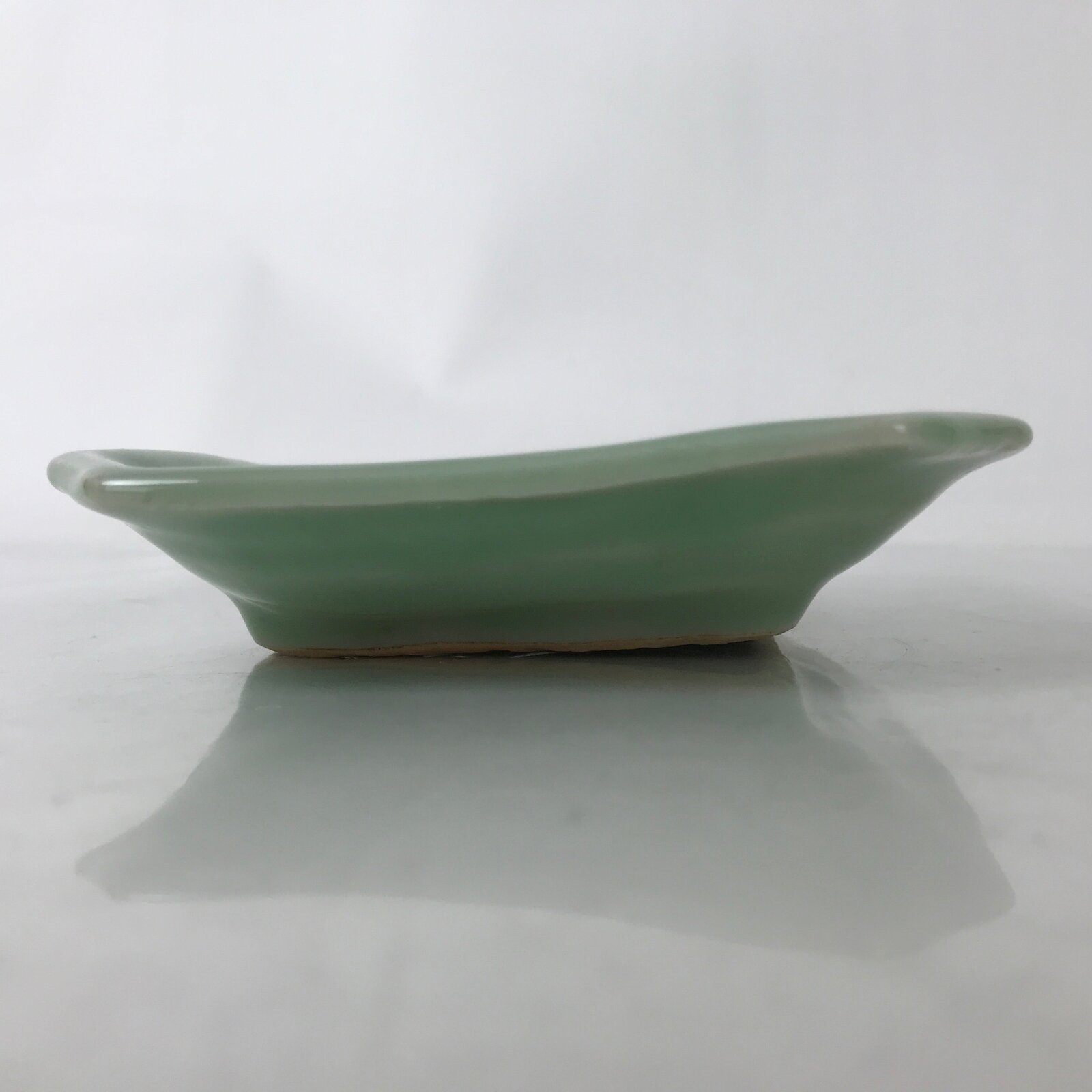 Antique Japanese Ceramic Small Plate Kozara Pottery Celadon Ho-Oh Green Y284