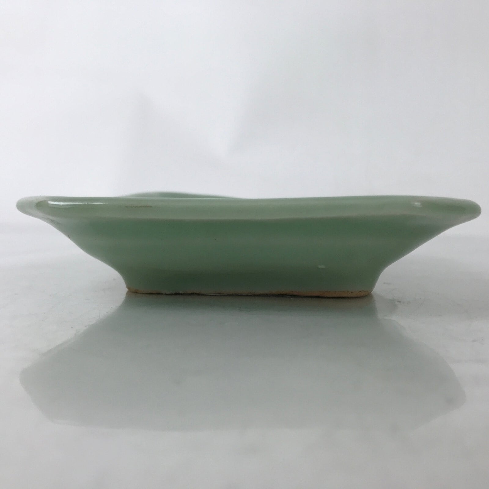 Antique Japanese Ceramic Small Plate Kozara Pottery Celadon Ho-Oh Green Y284