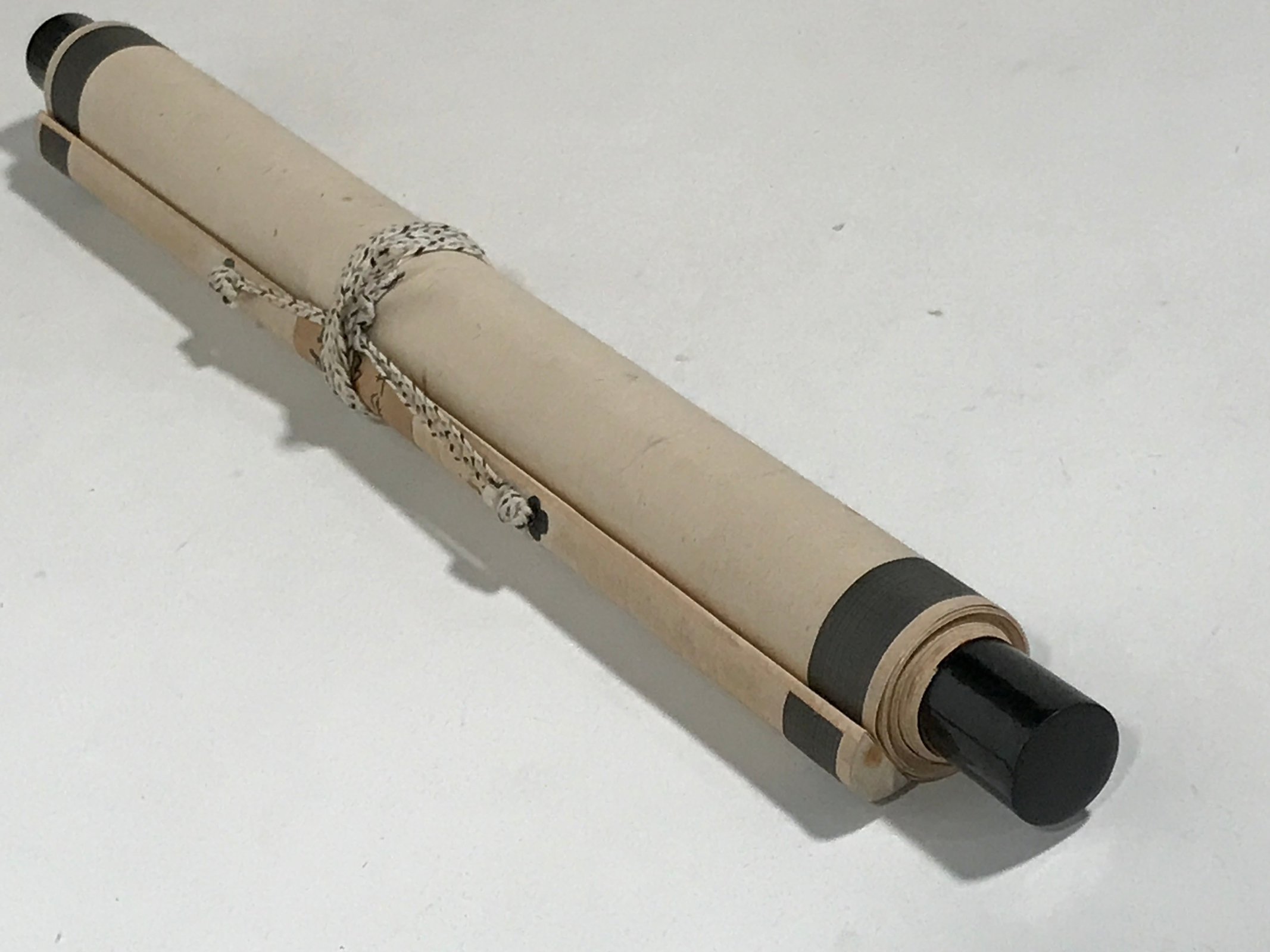 Antique Japanese Hanging Scroll Kakejiku Flying Bird Bamboo Leaves Color KJ191