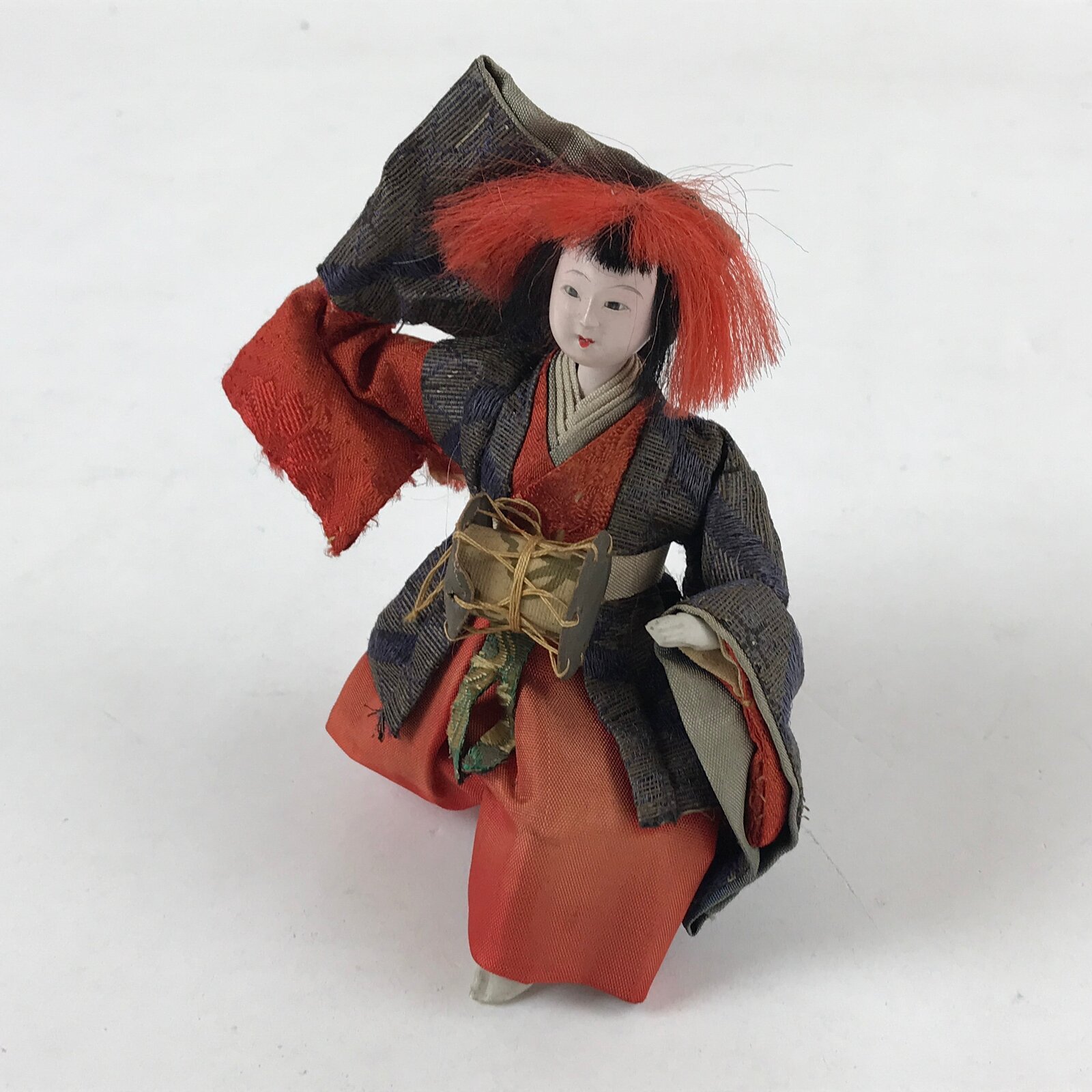 Antique Japanese Hina Doll Ningyo Girl's Day Taiko Musician C1900 Matsuri ID539