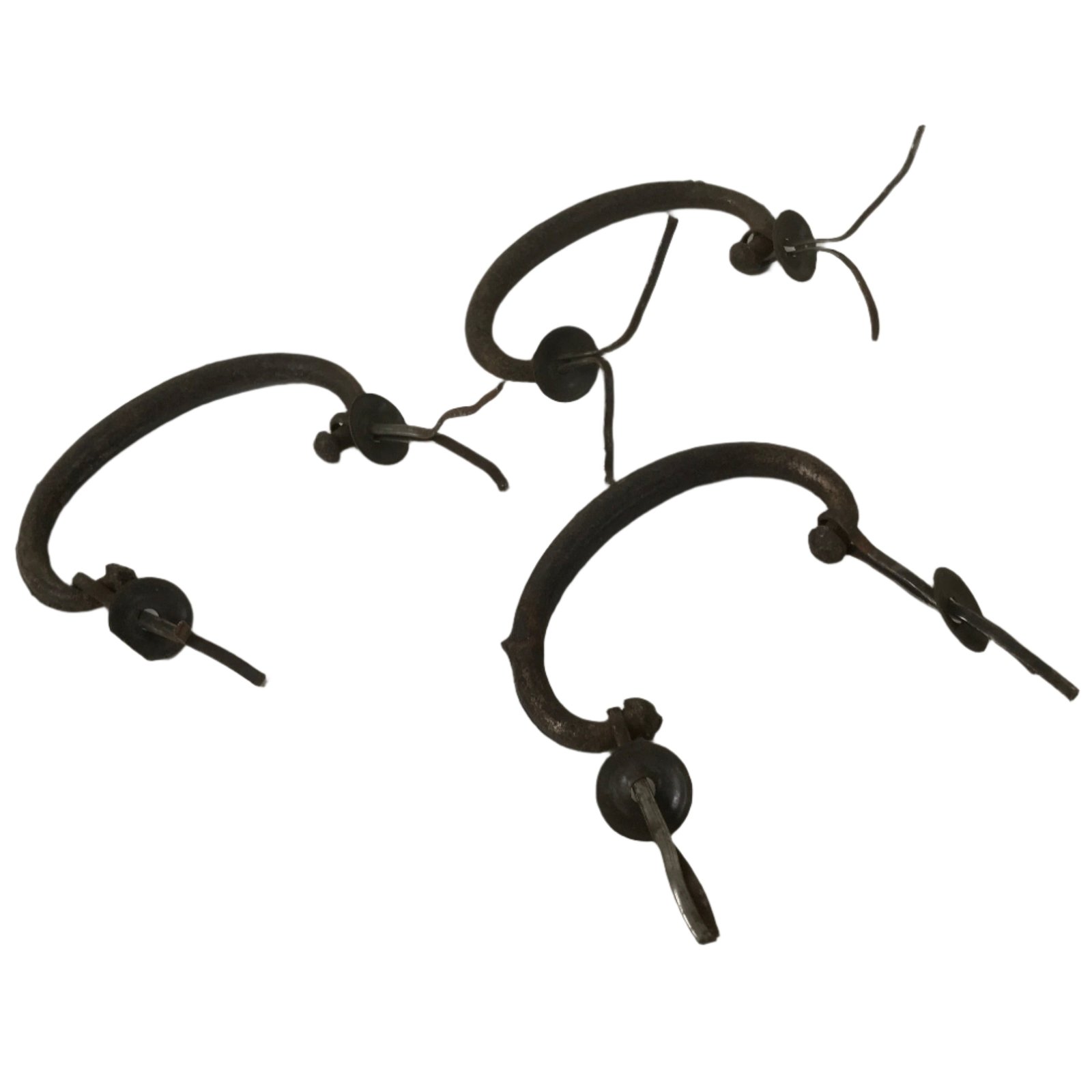 Antique Japanese Iron Tansu Chest Handle Drawer Furniture Hardware 3pc JK828