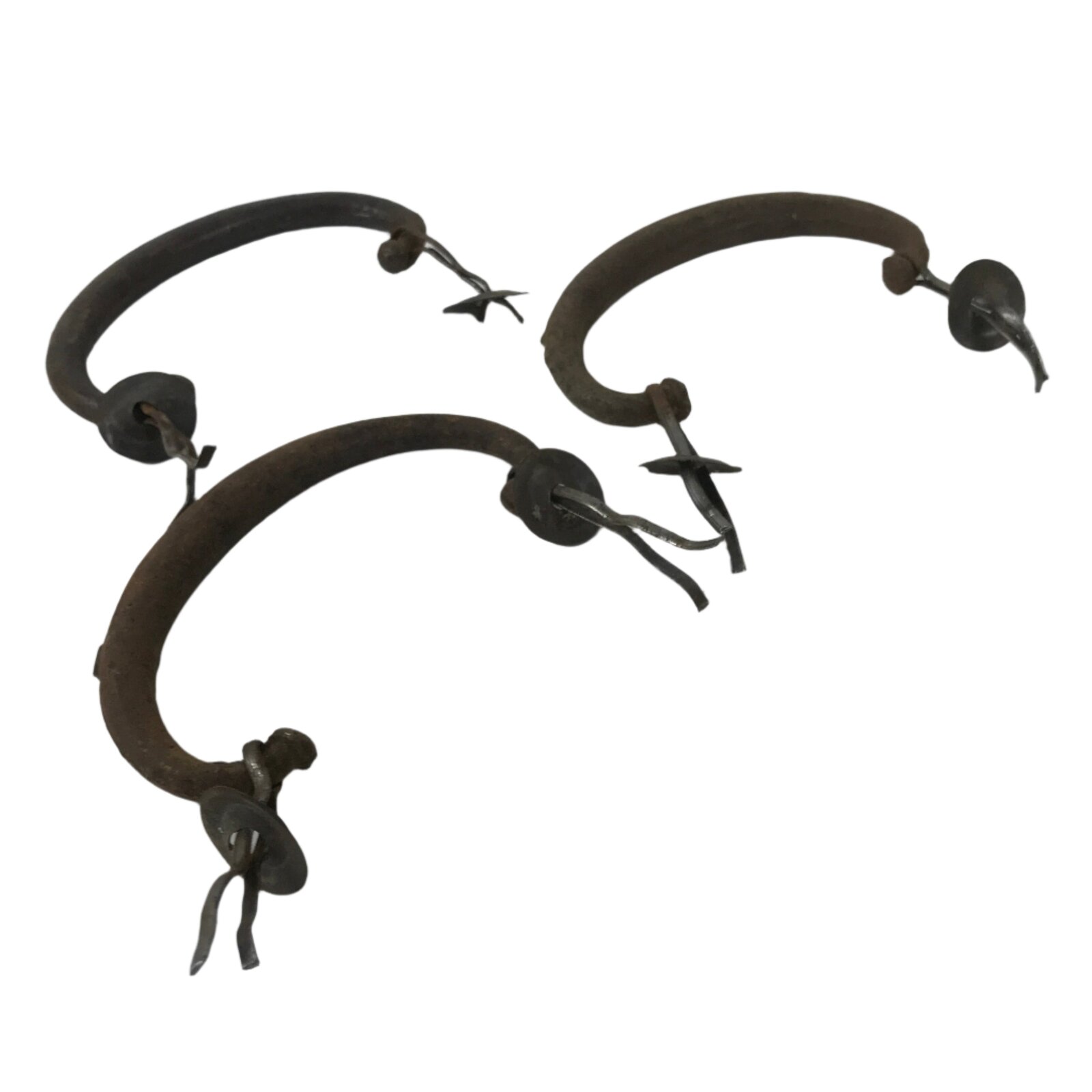 Antique Japanese Iron Tansu Chest Handle Drawer Furniture Hardware 3pc JK831