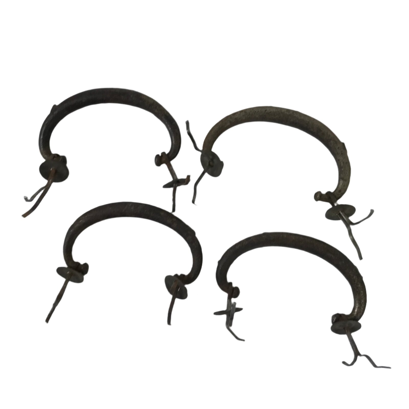 Antique Japanese Iron Tansu Chest Handle Drawer Furniture Hardware 4pc JK829