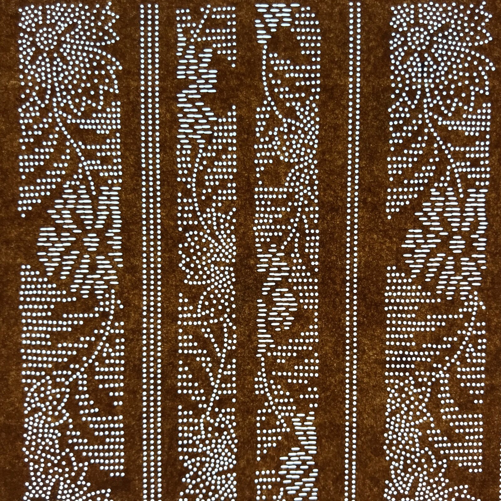 Antique Japanese Ise Katagami Paper Kimono Stencil Carnations Nadeshiko A706