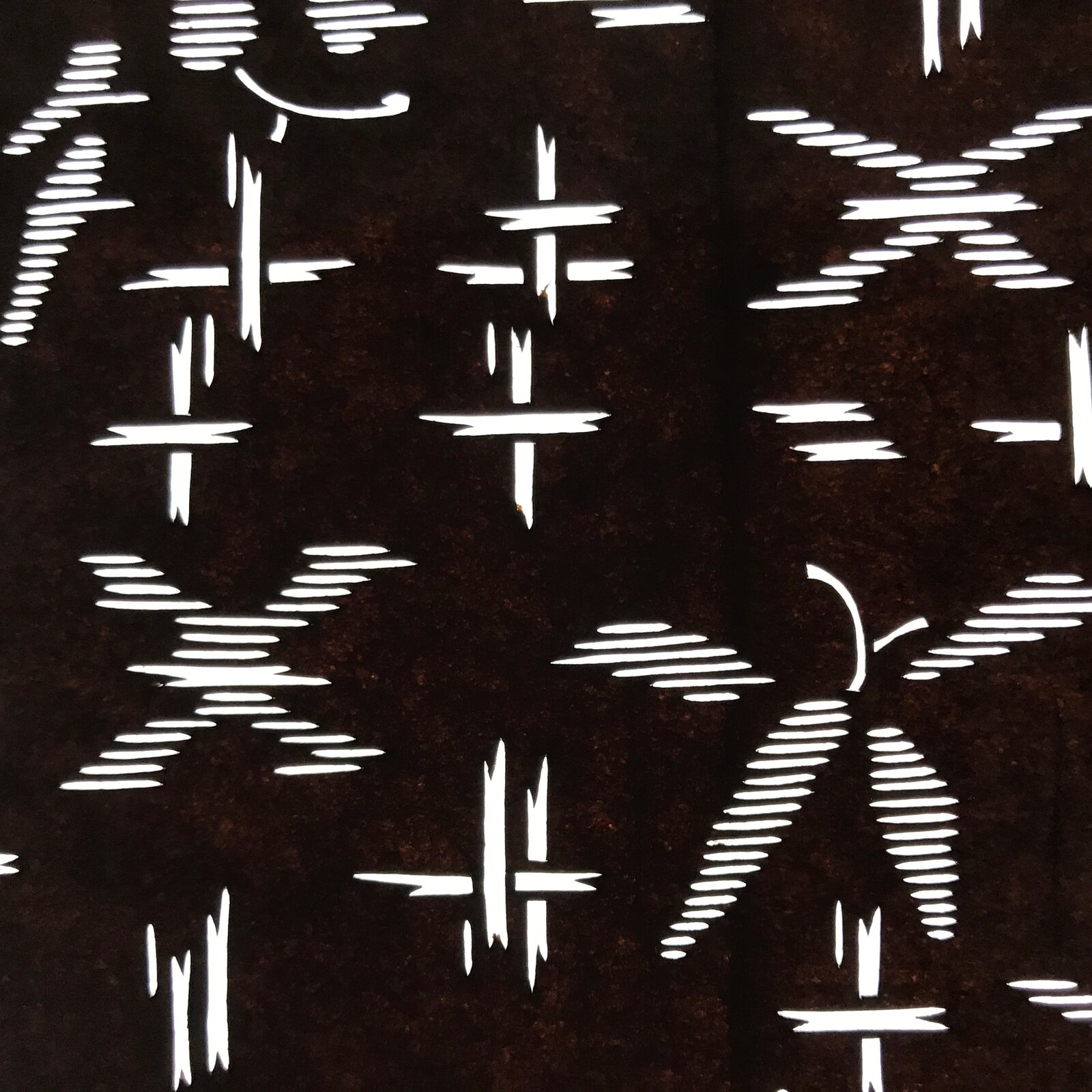 Antique Japanese Ise Katagami Paper Kimono Stencil Igeta Hash Plant Leaves A691