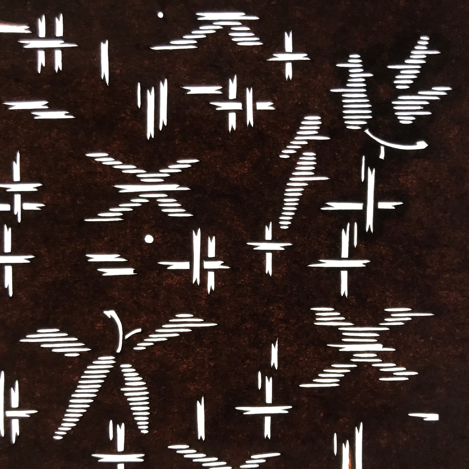 Antique Japanese Ise Katagami Paper Kimono Stencil Igeta Hash Plant Leaves A691