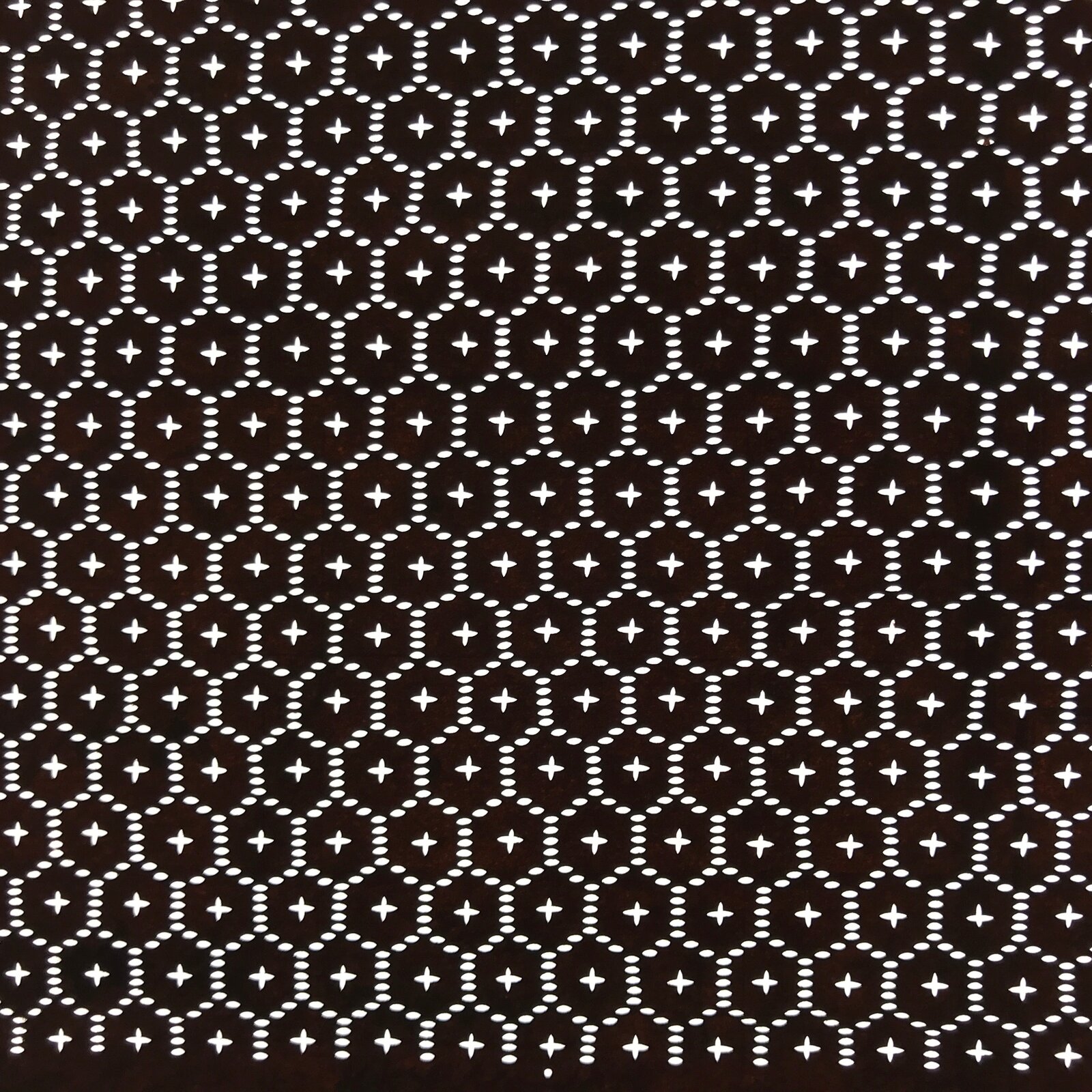 Antique Japanese Ise Katagami Paper Kimono Stencil Kikko Hexagon Shell A689