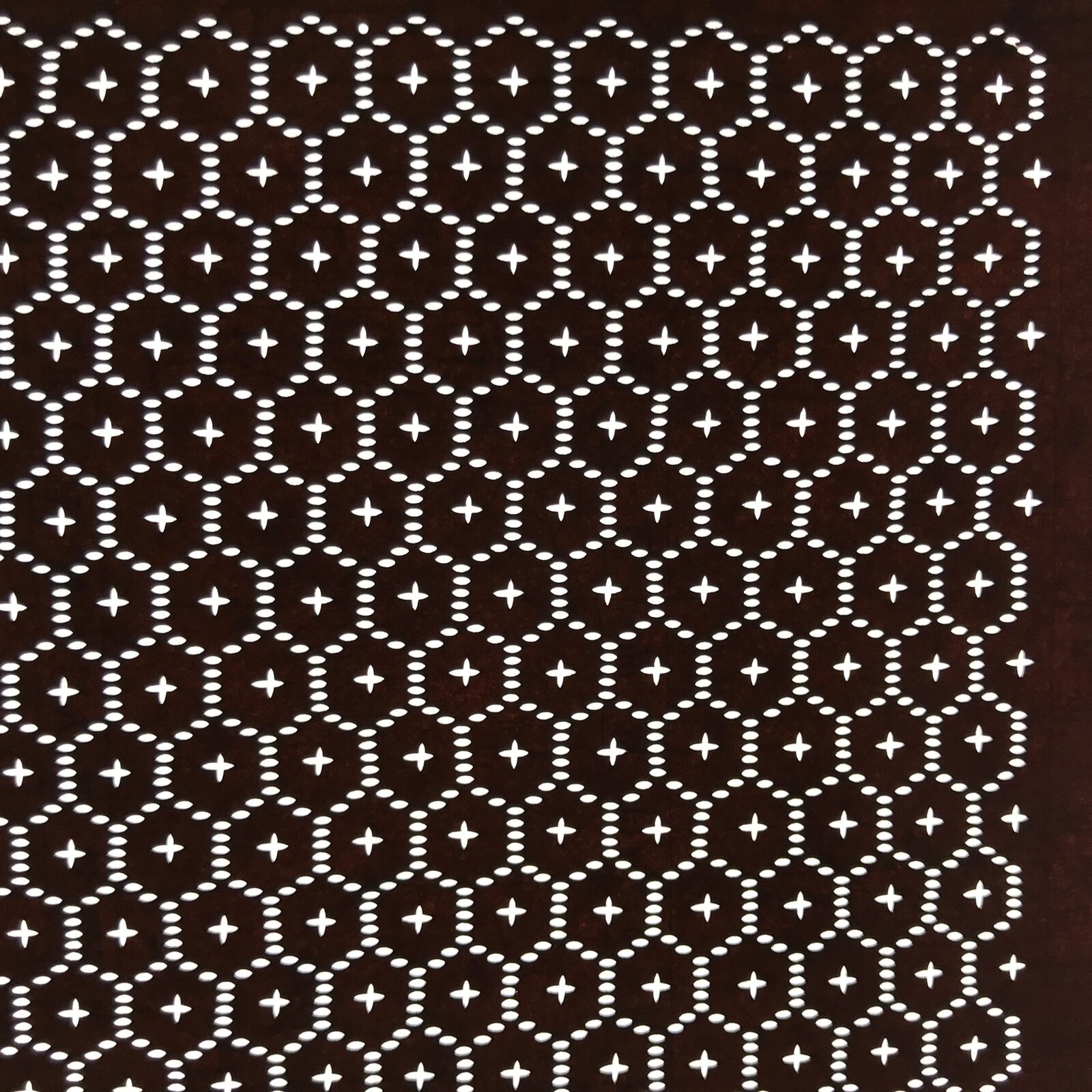 Antique Japanese Ise Katagami Paper Kimono Stencil Kikko Hexagon Shell A689