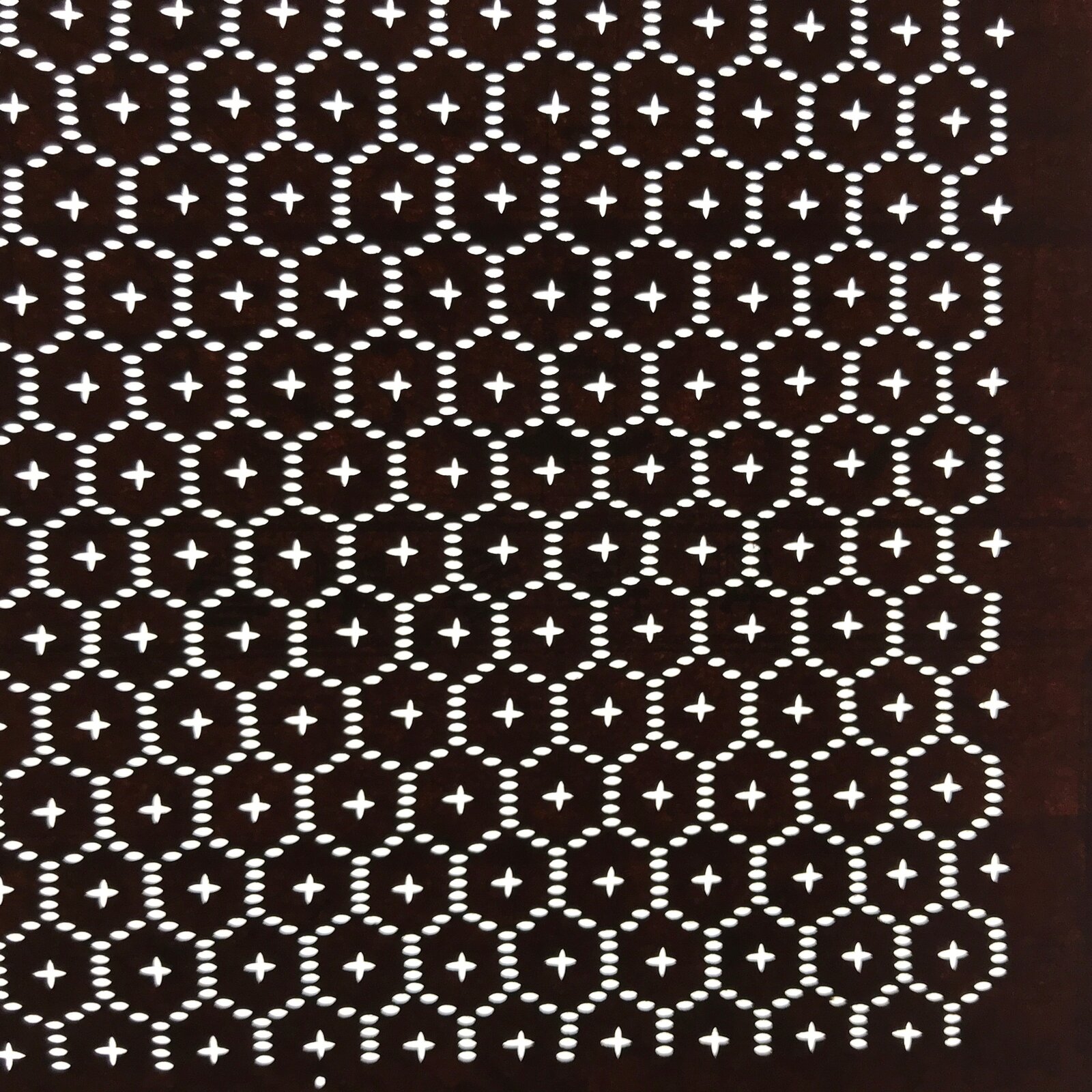 Antique Japanese Ise Katagami Paper Kimono Stencil Kikko Hexagon Shell A689